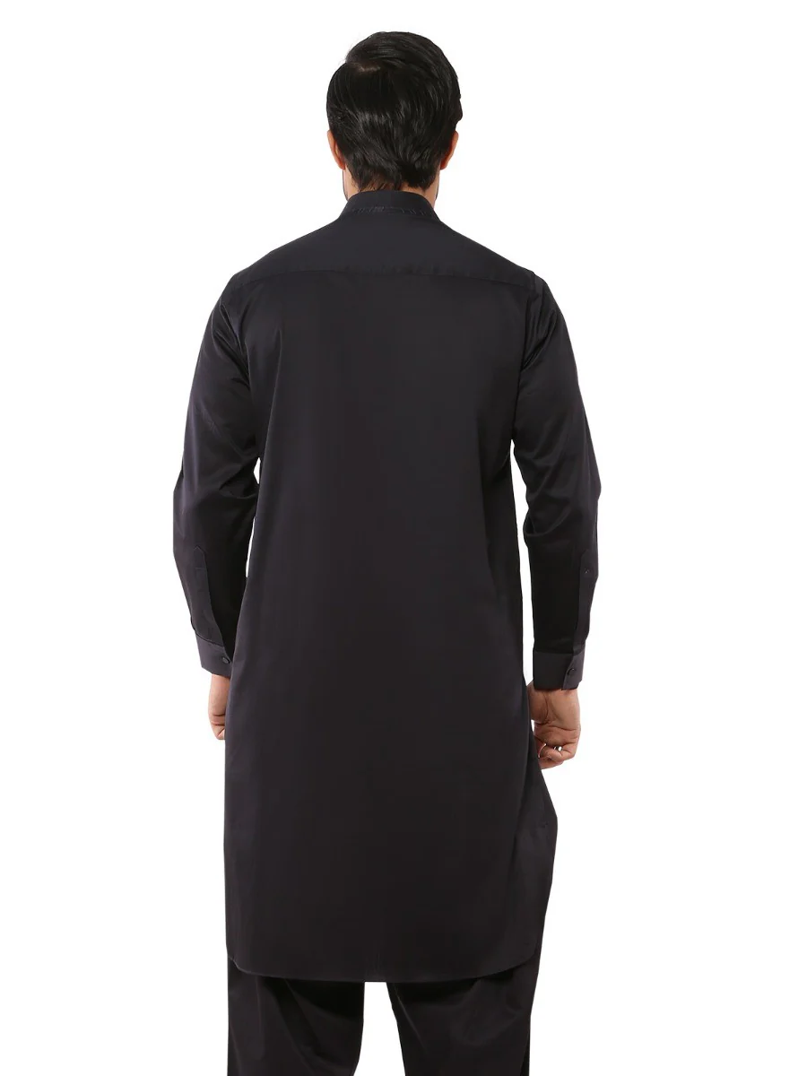 Men's Mid Night Blue Shalwar Kameez - EMTKS19S-40788 - Image 3