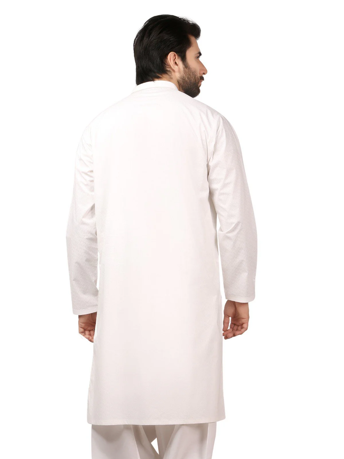 Men's Off White Shalwar Kameez - EMTKS19S-40789 - Image 3