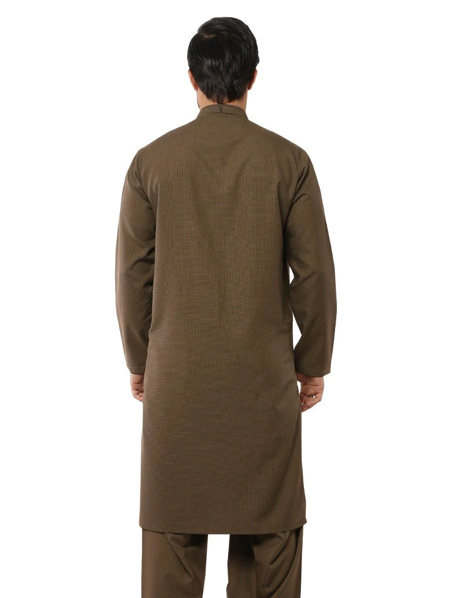 Men's Mehndi Shalwar Kameez - EMTKS19S-40792 - Image 3