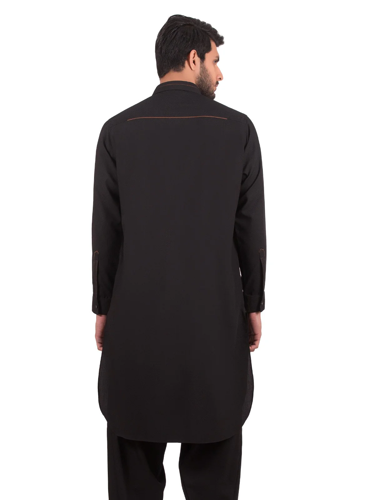 Men's Black Shalwar Kameez - EMTKS19S-40802 - Image 3