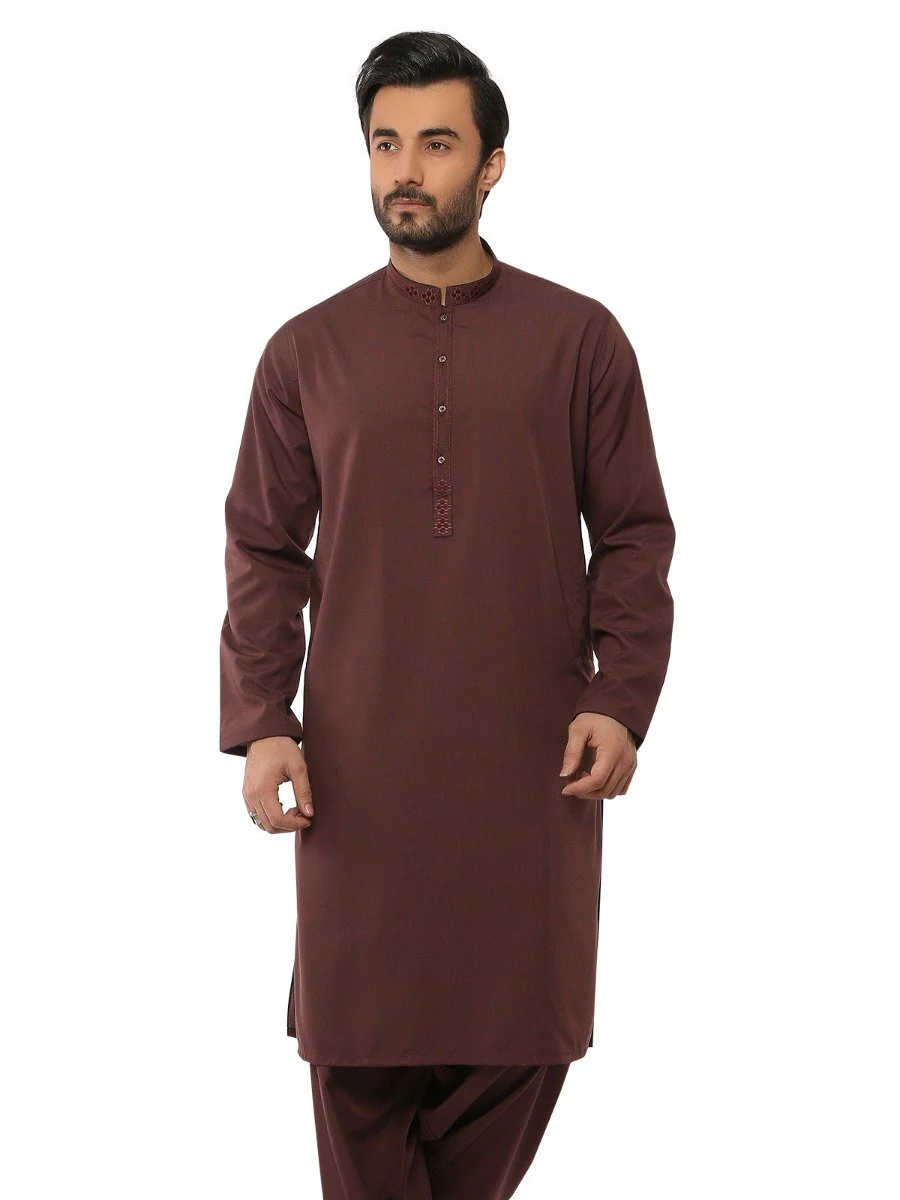 Men's Bitter Chocolate Shalwar Kameez - EMTKS19S-40809