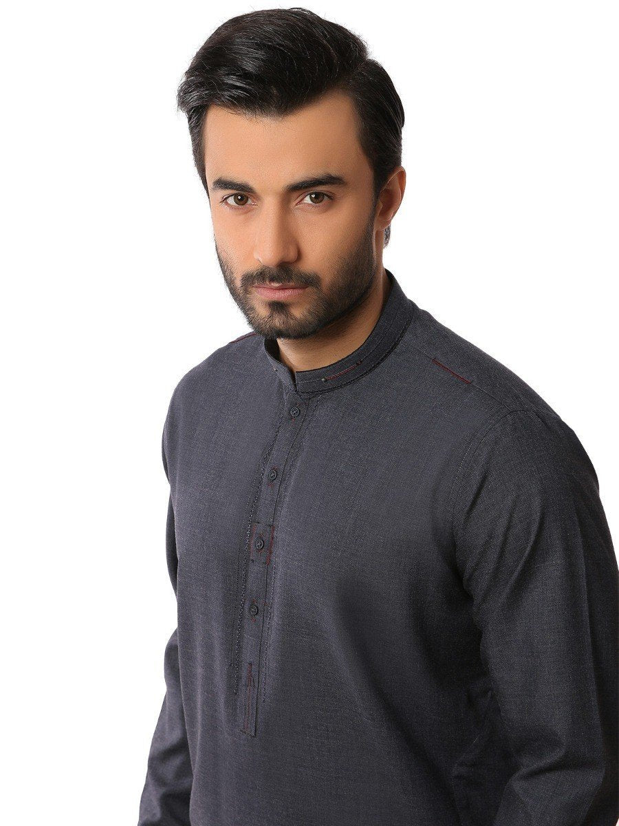 Men's Blue Nights Shalwar Kameez - EMTKS19S-40812 - Image 2