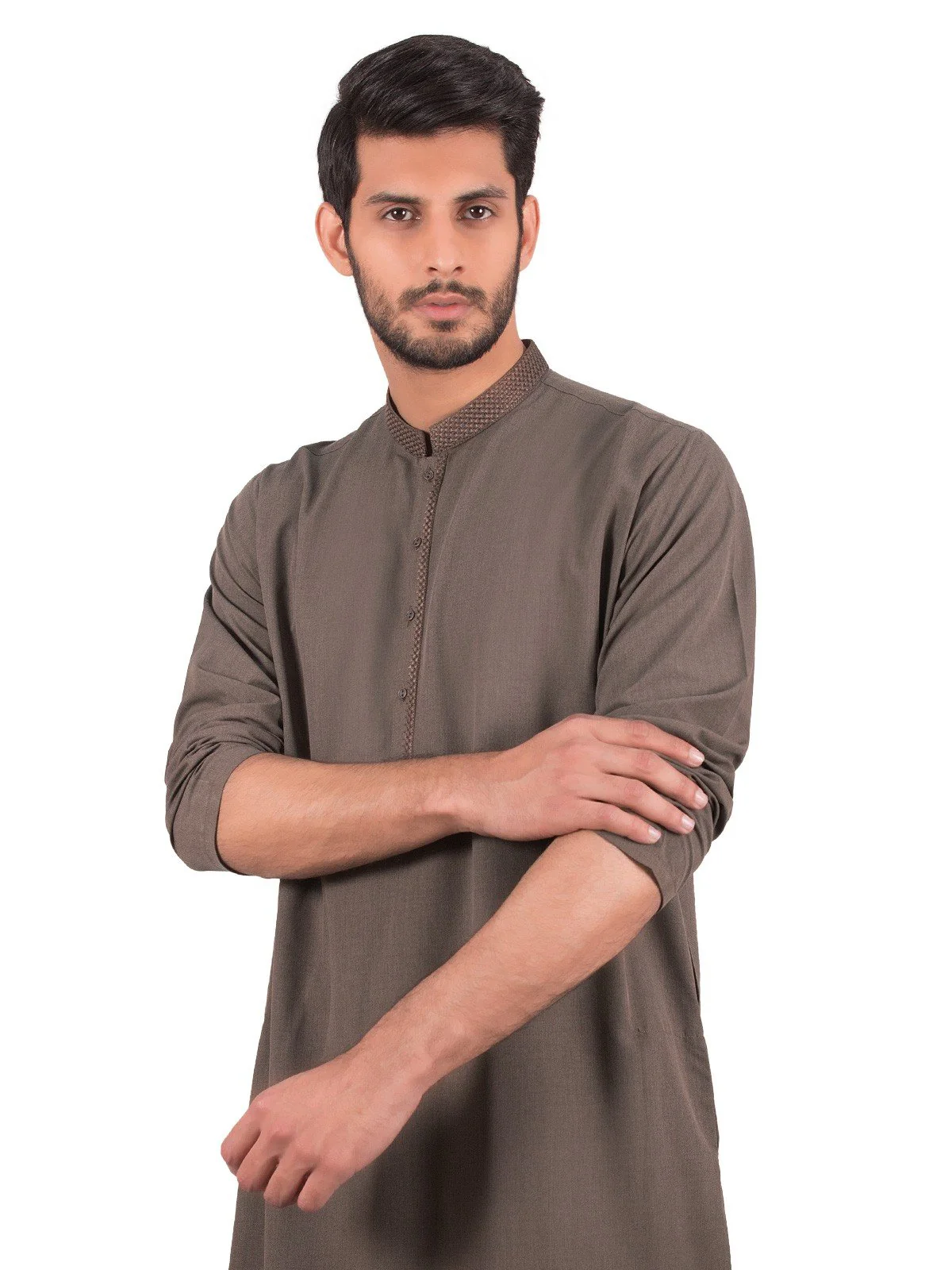 Men's Coffee Brown Shalwar Kameez - EMTKS19S-40827 - Image 2