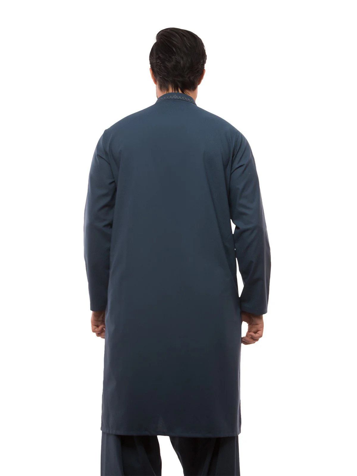 Men's Dark Teal Shalwar Kameez - EMTKS19S-40831 - Image 3