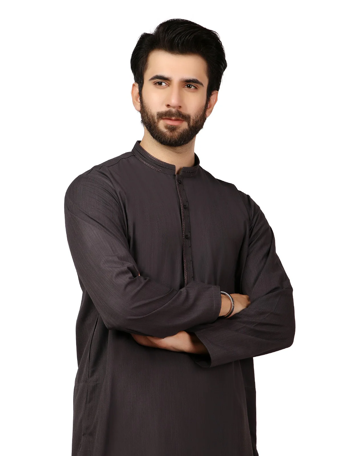Men's Mauve Shalwar Kameez - EMTKS19W-40806 - Image 2