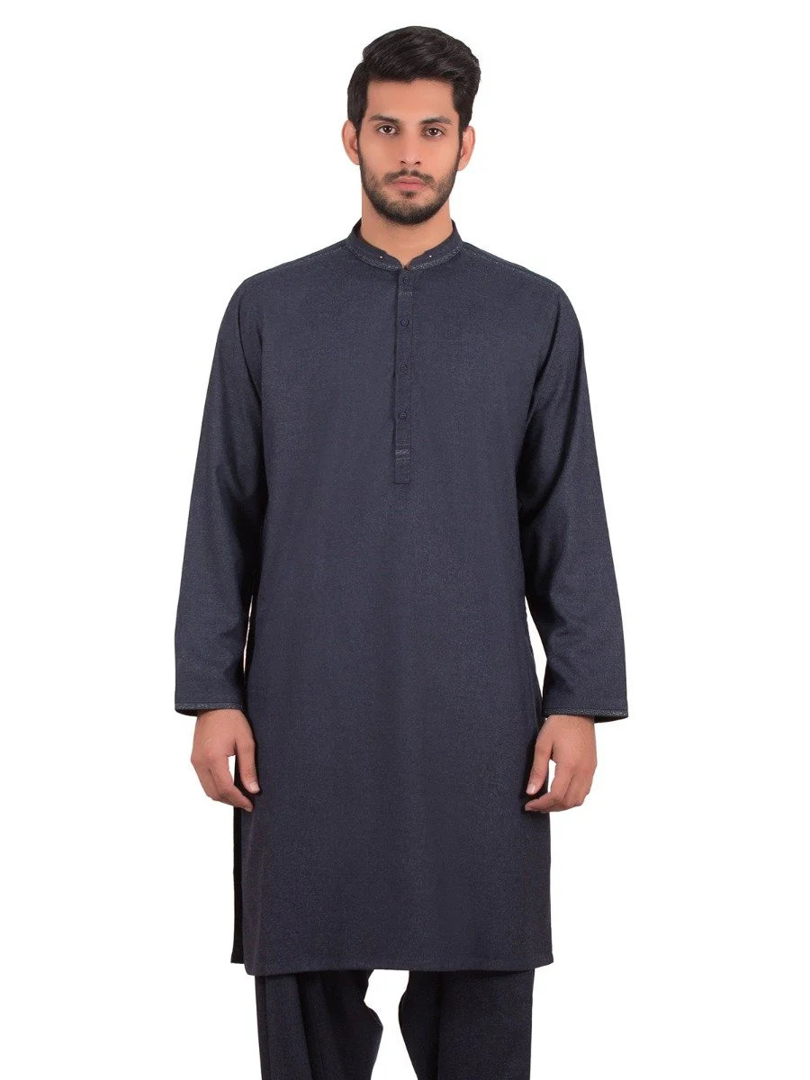 Men's Blue Shalwar Kameez - EMTKS19W-40839