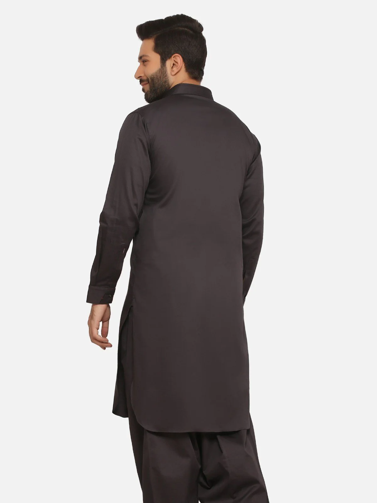 Men's Charcoal Shalwar Kameez - EMTKS20-048 - Image 3