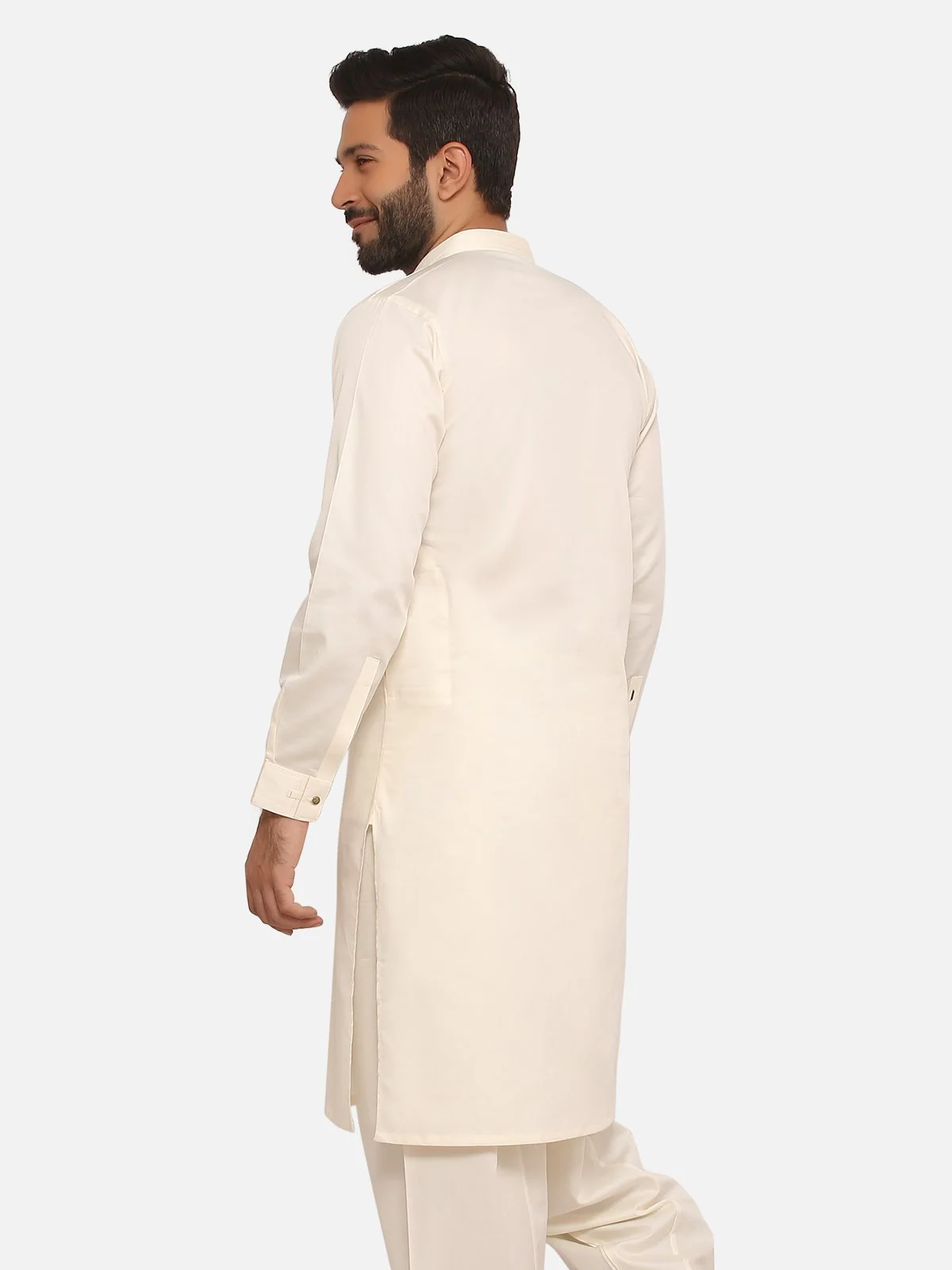 Men's Cream Shalwar Kameez - EMTKS20-050 - Image 2