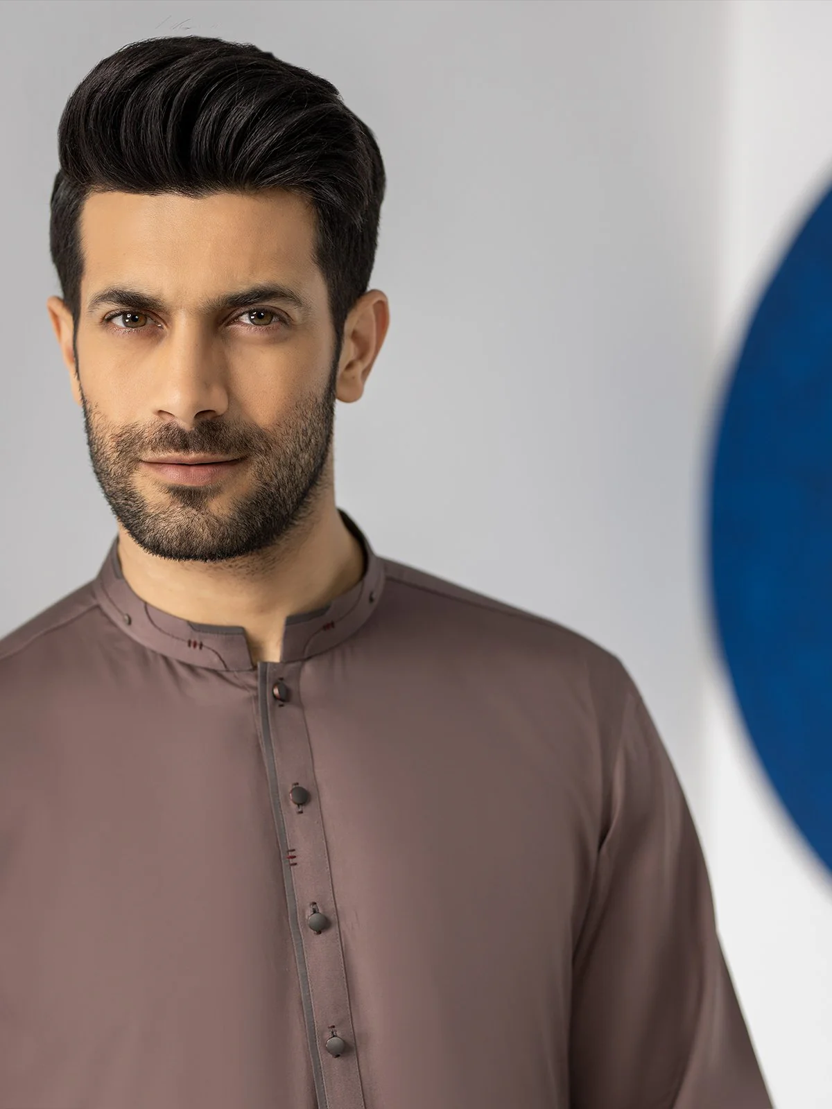 Men's Brown Shalwar Kameez - EMTKS20-051 - Image 2