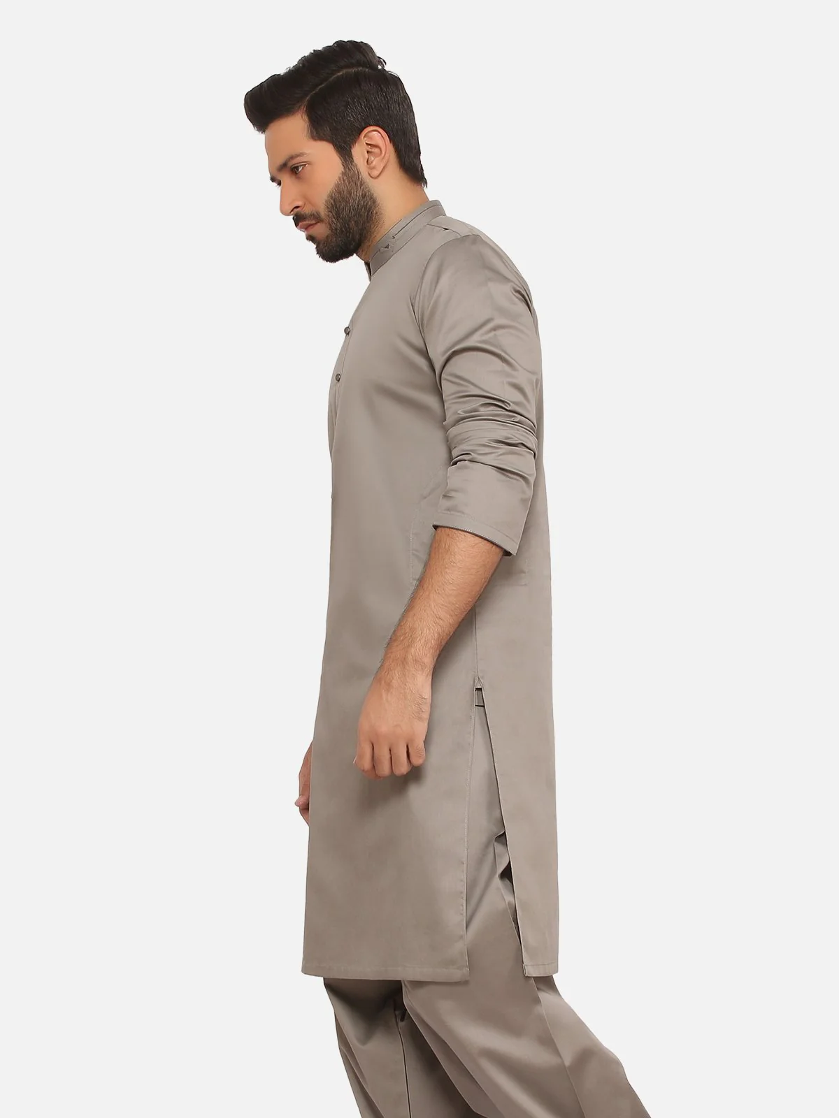 Men's Grey Shalwar Kameez - EMTKS20-052 - Image 2