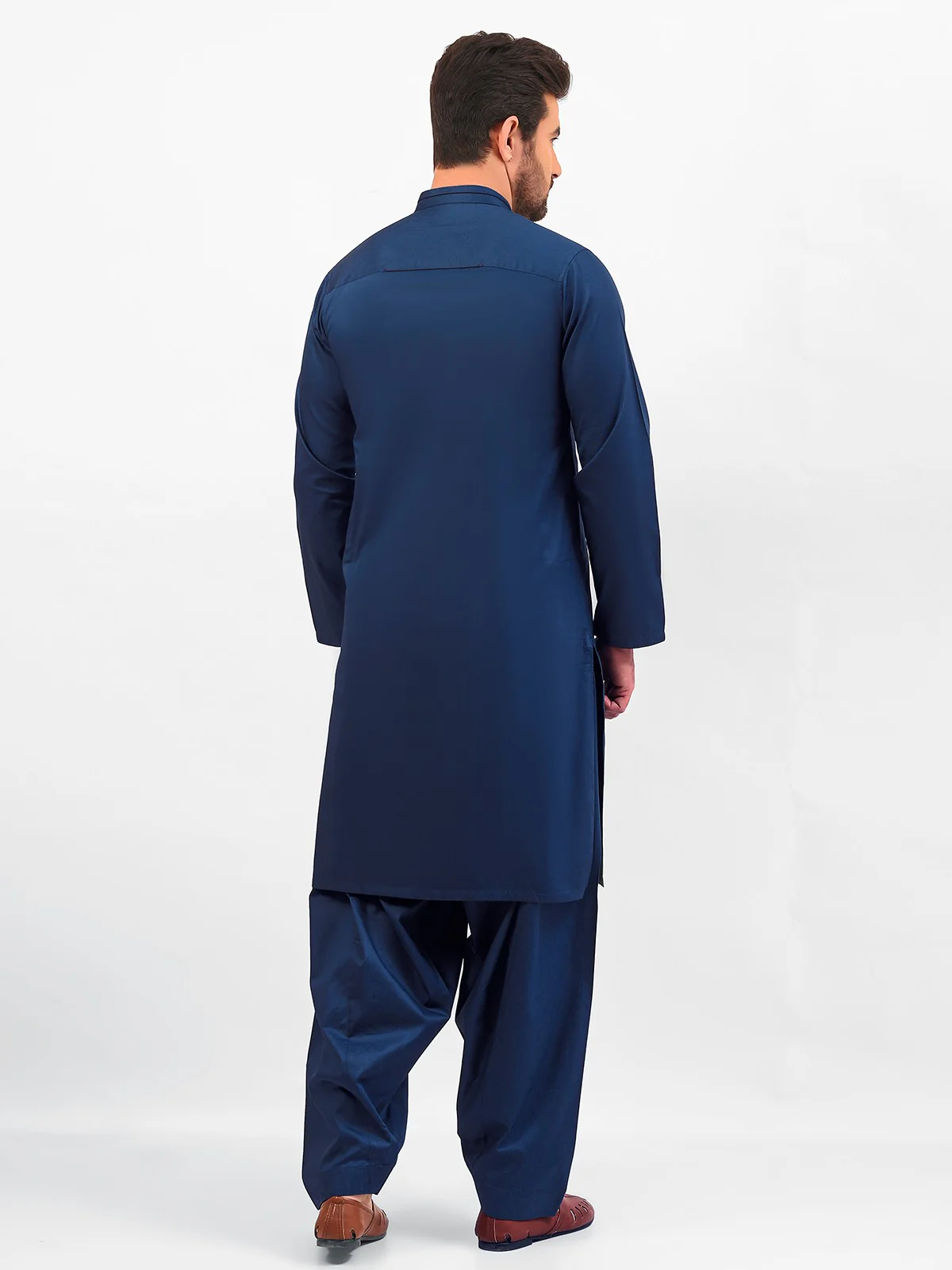 Men's Ocean Blue Shalwar Kameez - EMTKS20-059 - Image 3