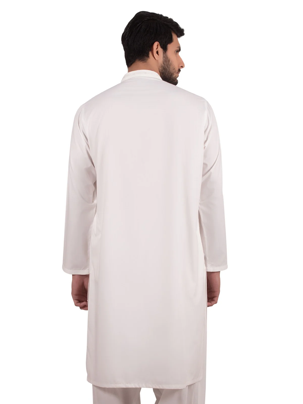 Men's Off White Shalwar Kameez - EMTKS20S-40813 - Image 3