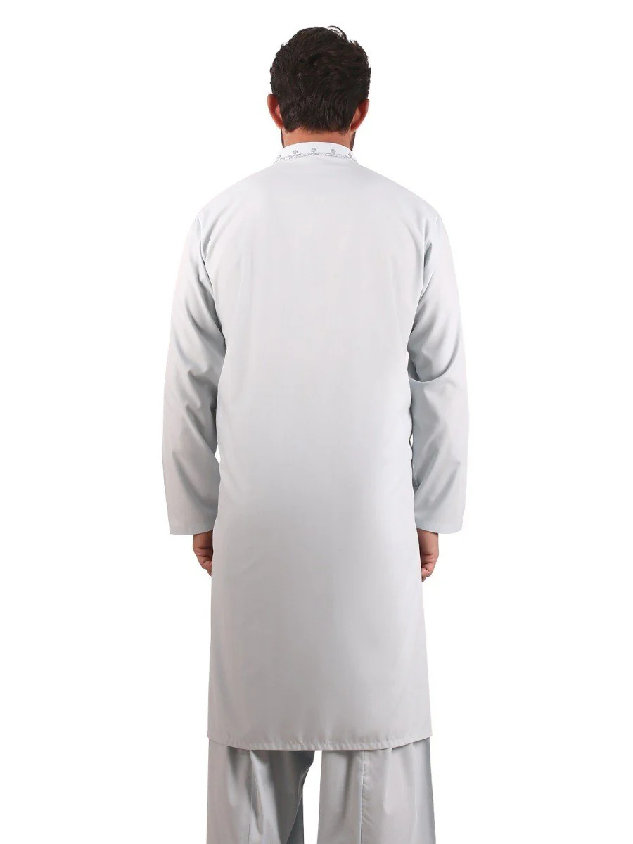 Men's Ice Blue Shalwar Kameez - EMTKS20S-40826 - Image 3