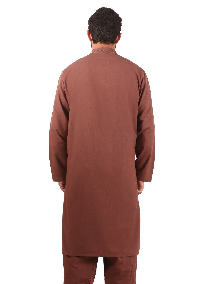 Men's Cool Rust Shalwar Kameez - EMTKS20S-40835 - Image 3