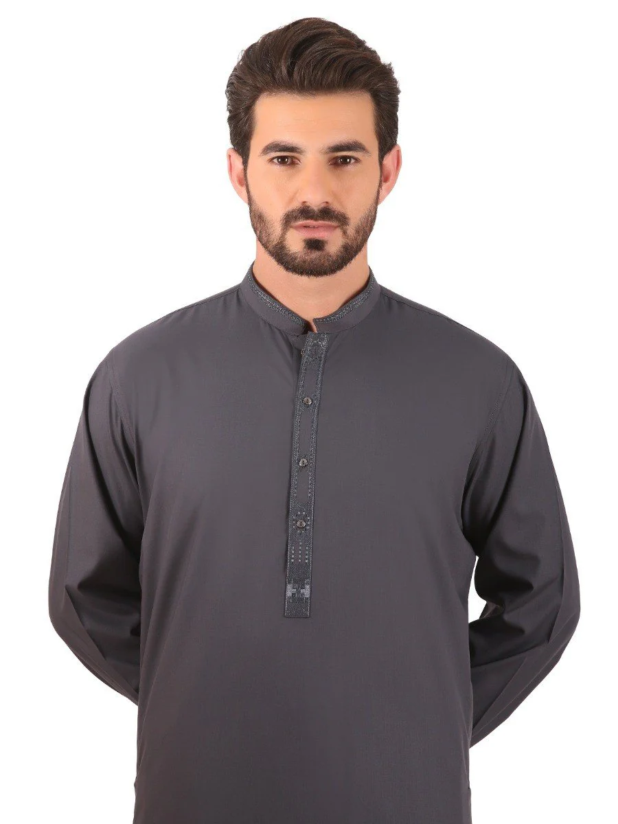 Men's Mid Night Blue Shalwar Kameez - EMTKS20S-40843 - Image 2