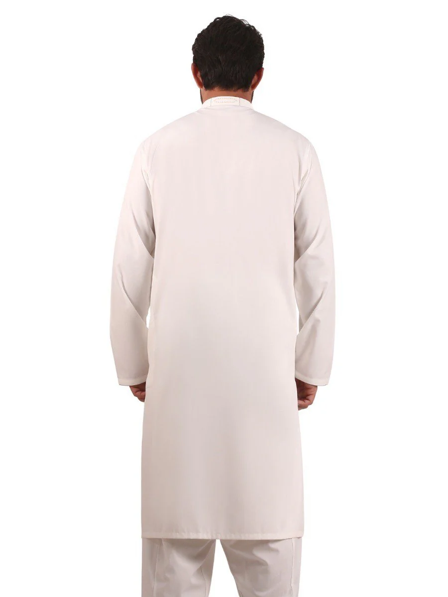 Men's Off White Shalwar Kameez - EMTKS20S-40845 - Image 3