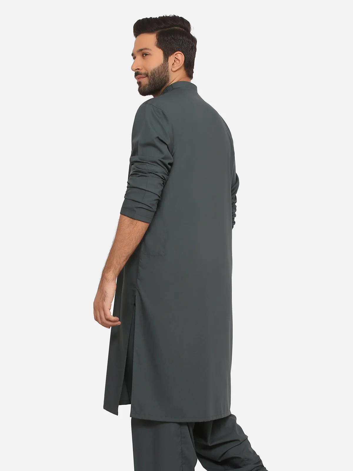 Men's Dark Teal Shalwar Kameez - EMTKS20S-40856 - Image 2