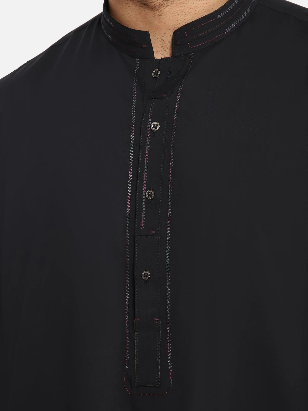 Men's Navy Blue Shalwar Kameez - EMTKS20S-40857 - Image 2
