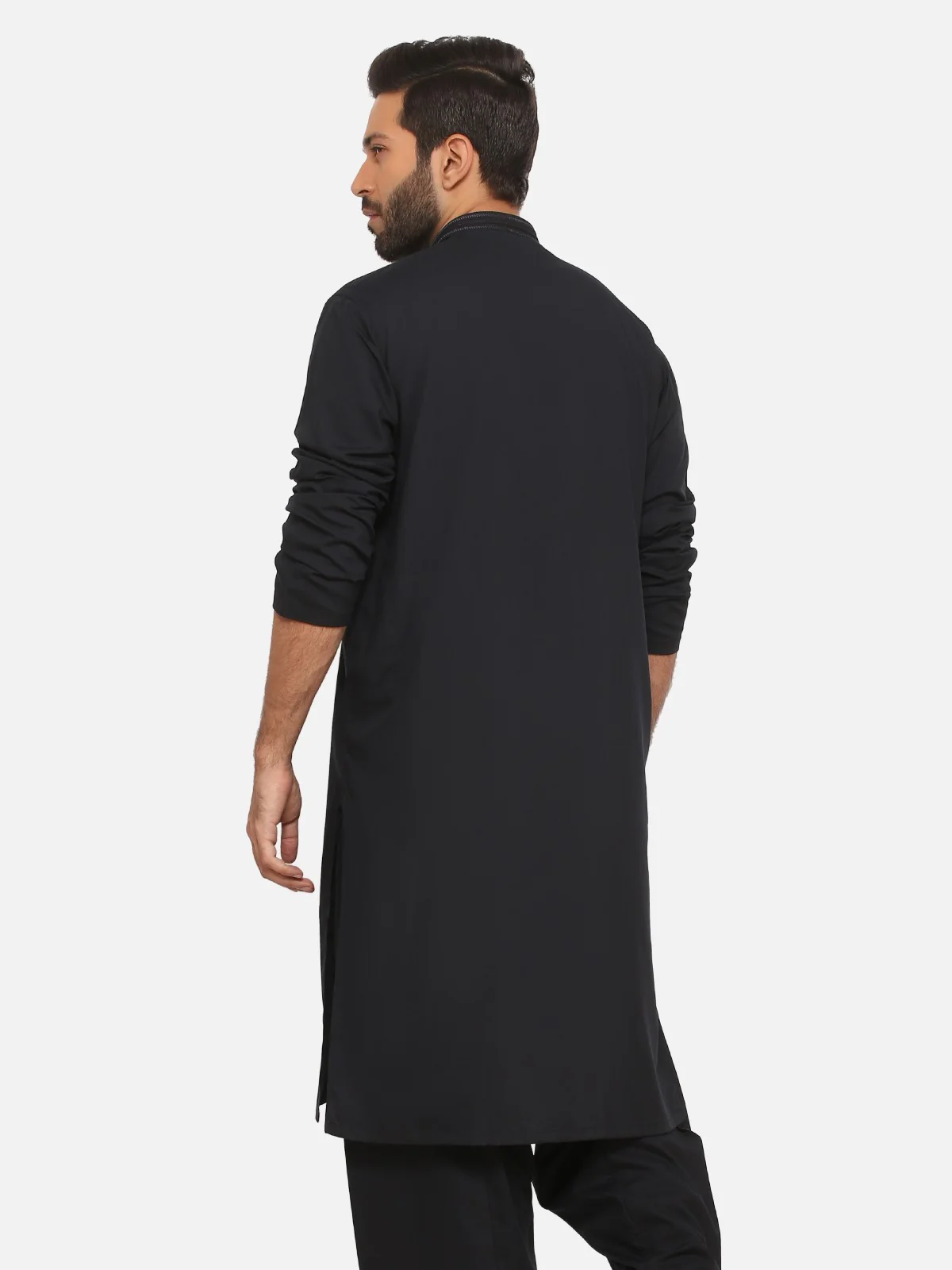 Men's Navy Blue Shalwar Kameez - EMTKS20S-40857 - Image 3