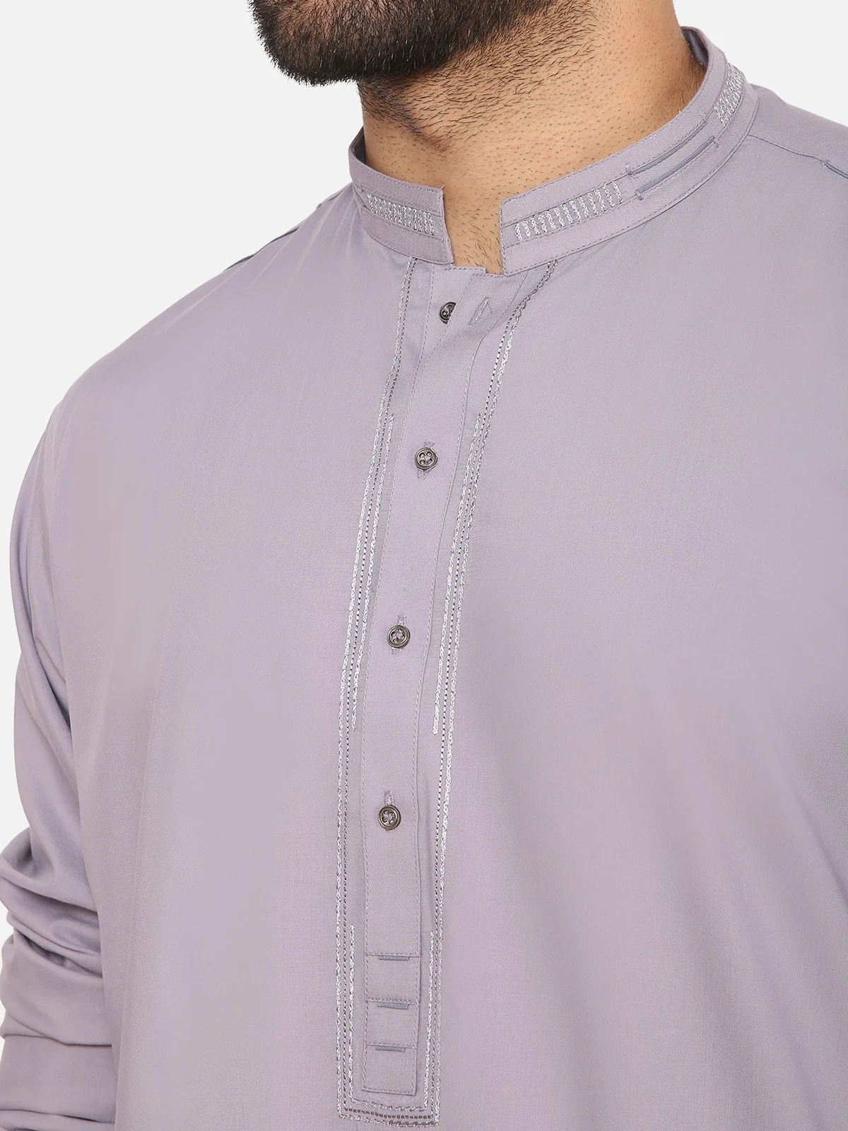 Men's Light Purple Shalwar Kameez - EMTKS20S-40858 - Image 4