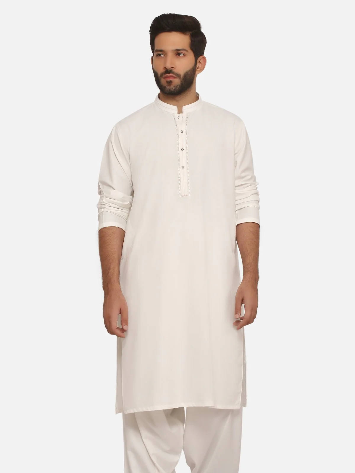 Men's Off White Shalwar Kameez - EMTKS20S-40861