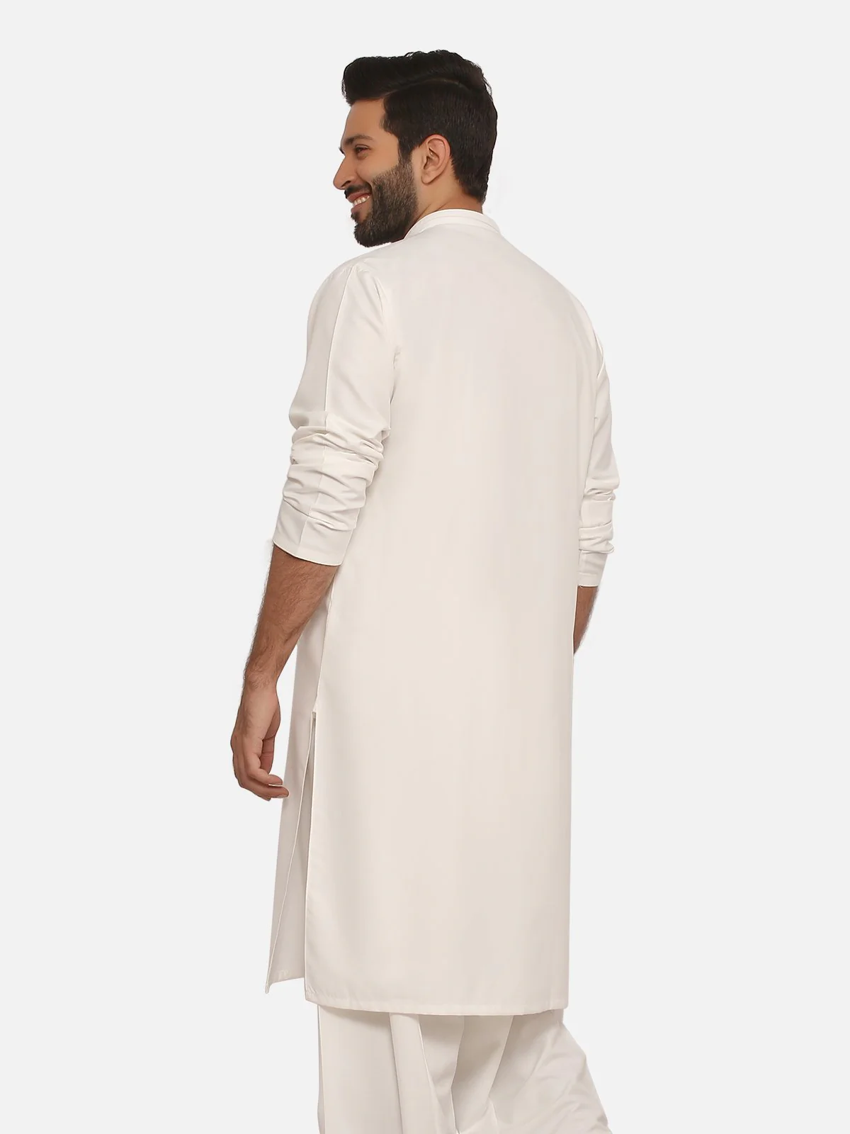 Men's Off White Shalwar Kameez - EMTKS20S-40861 - Image 2
