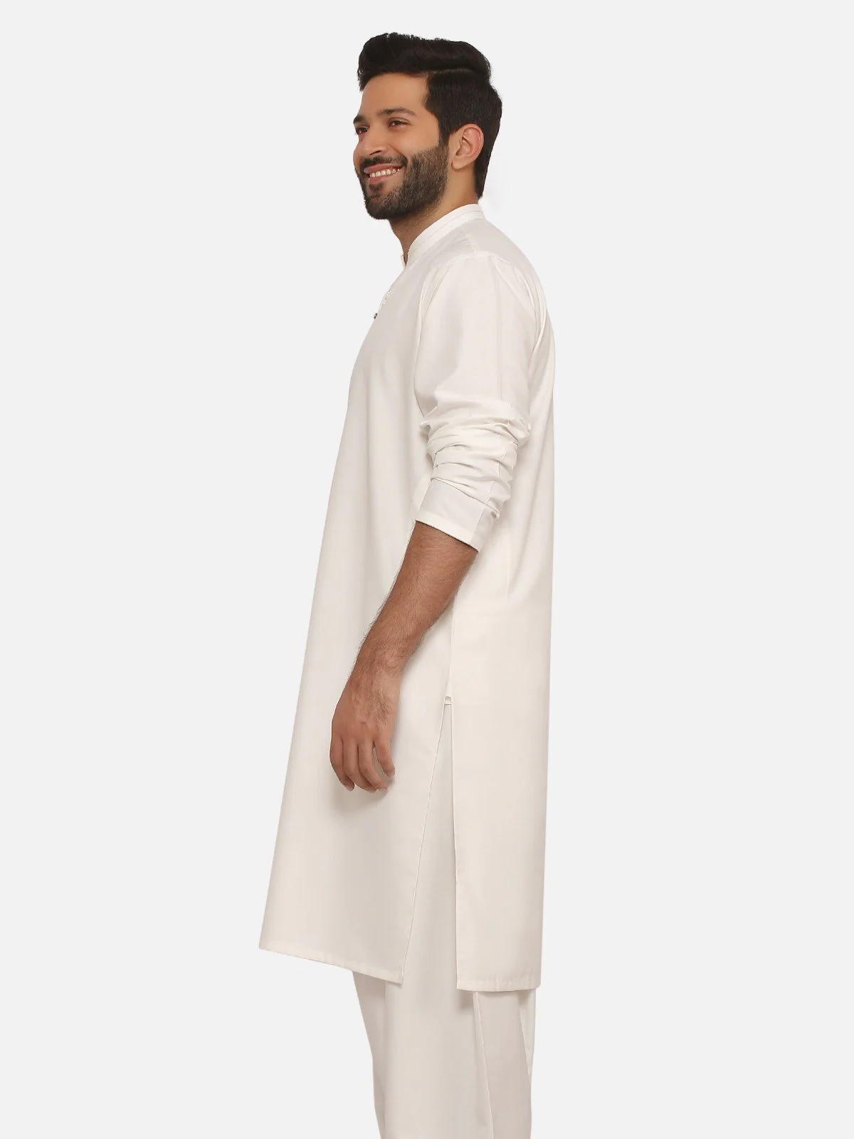 Men's Off White Shalwar Kameez - EMTKS20S-40861 - Image 3