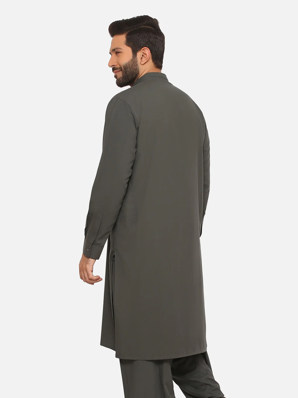 Men's Bottle Green Shalwar Kameez - EMTKS20S-40863 - Image 3