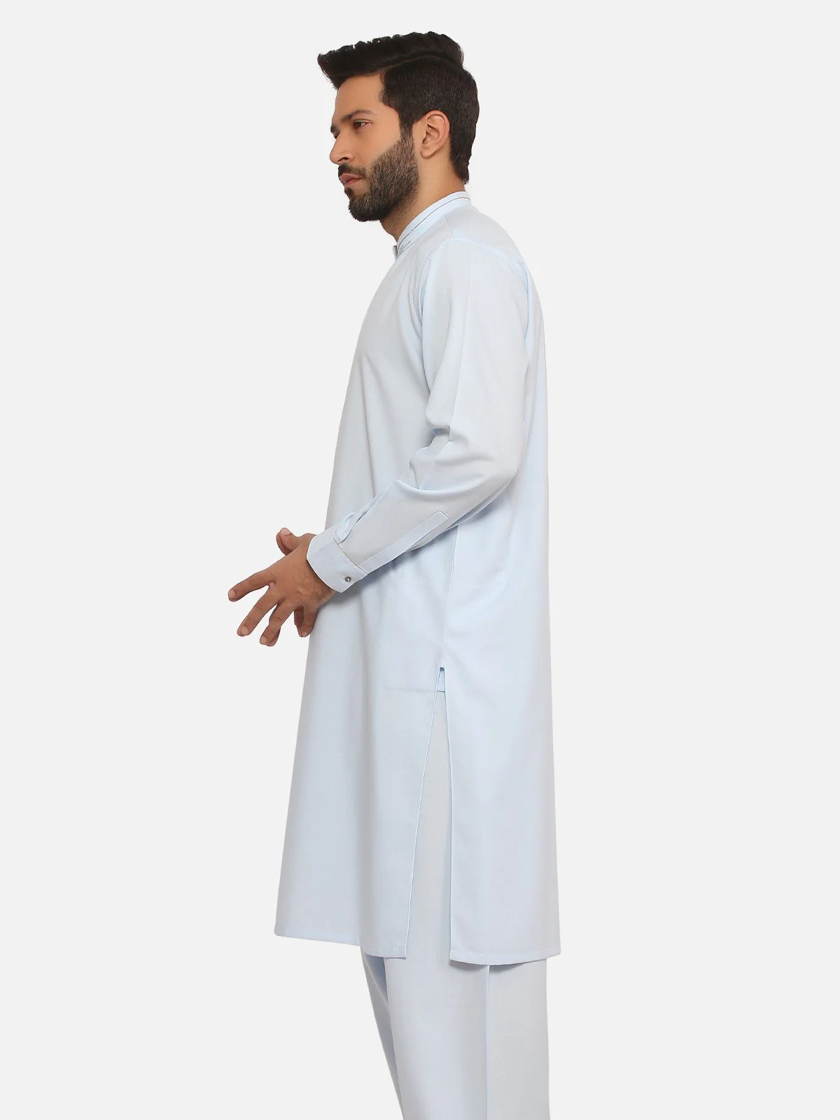Men's Sky Blue Shalwar Kameez - EMTKS20S-40864 - Image 2