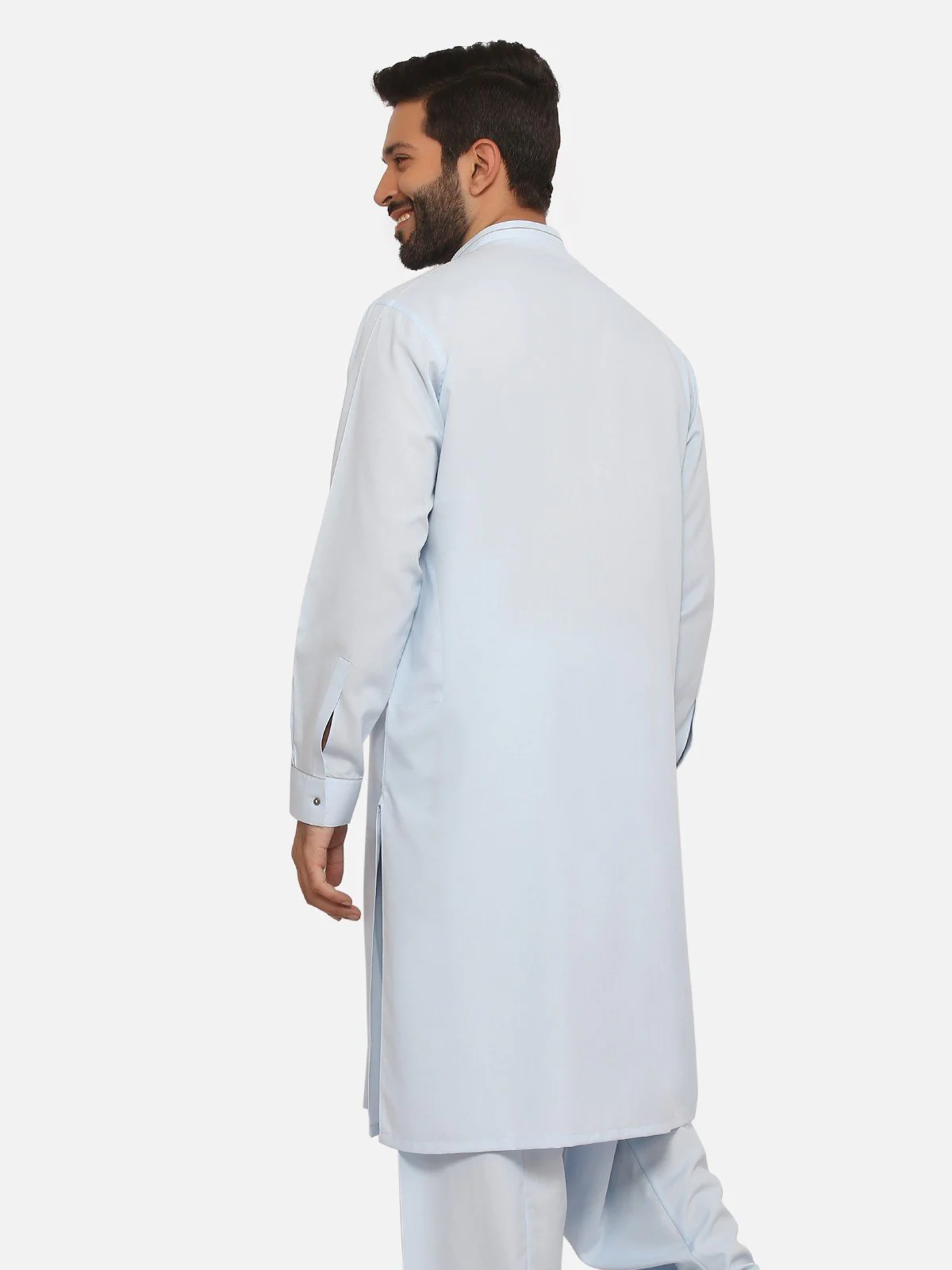 Men's Sky Blue Shalwar Kameez - EMTKS20S-40864 - Image 4