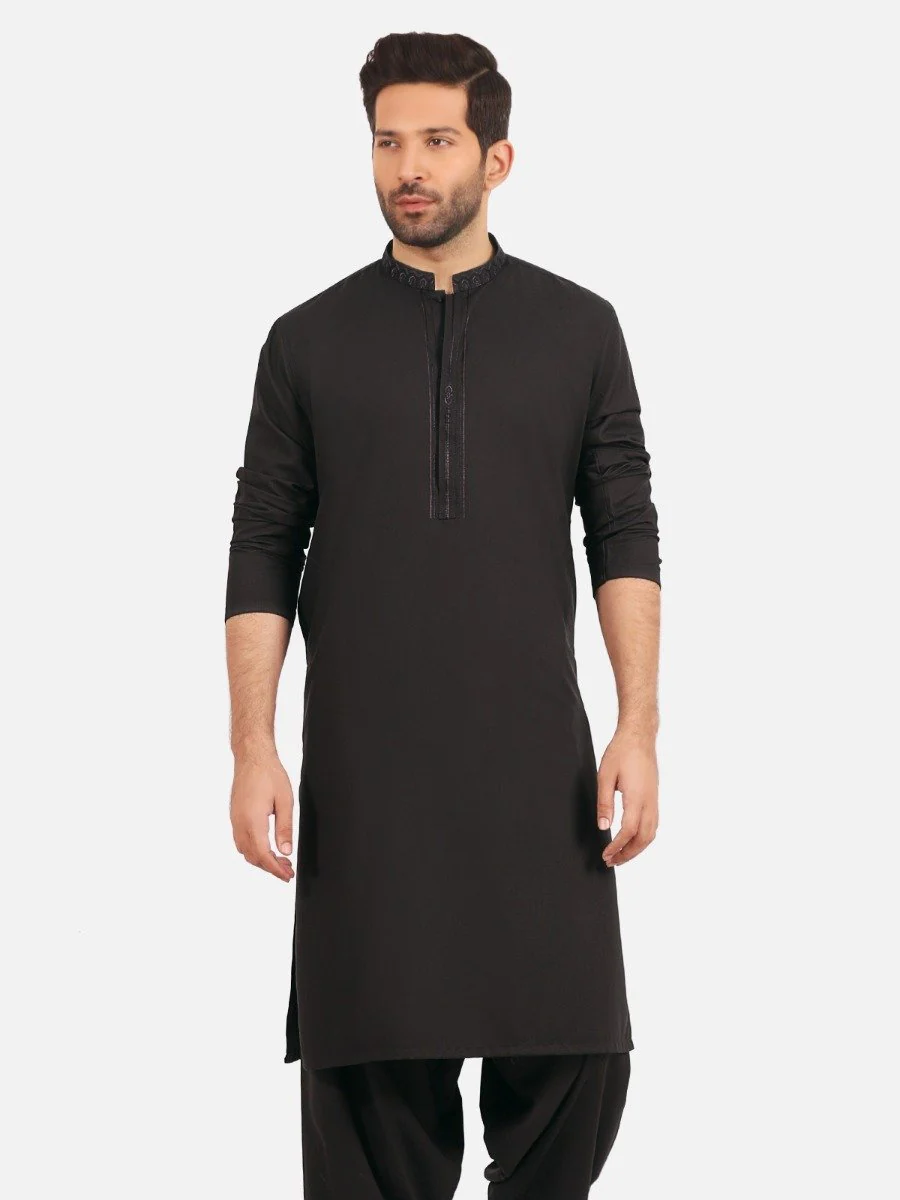 Men's Charcoal Shalwar Kameez - EMTKS20S-40871