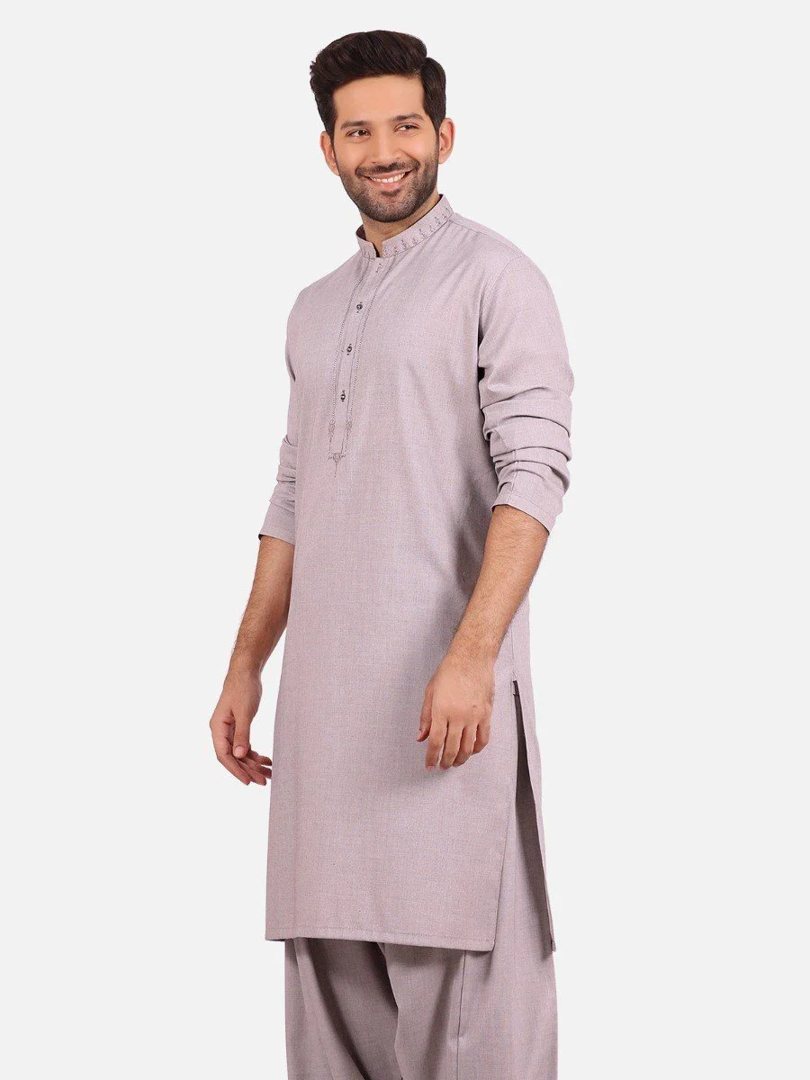 Men's Coffee Shalwar Kameez - EMTKS20W-40872 - Image 2