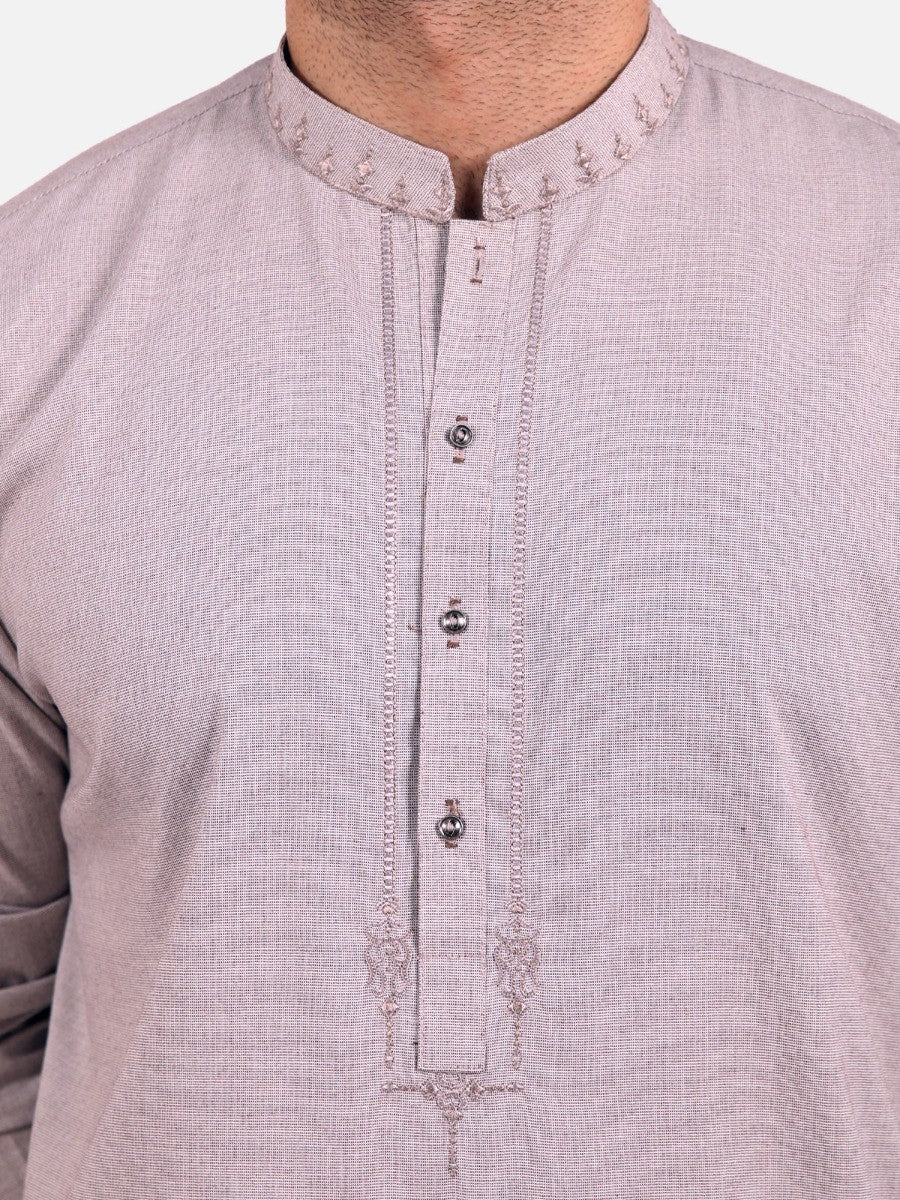 Men's Coffee Shalwar Kameez - EMTKS20W-40872 - Image 3
