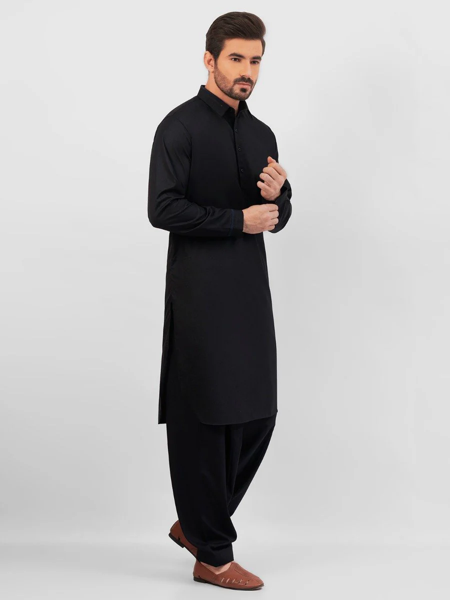 Men's Black Shalwar Kameez - EMTKS20W-40881