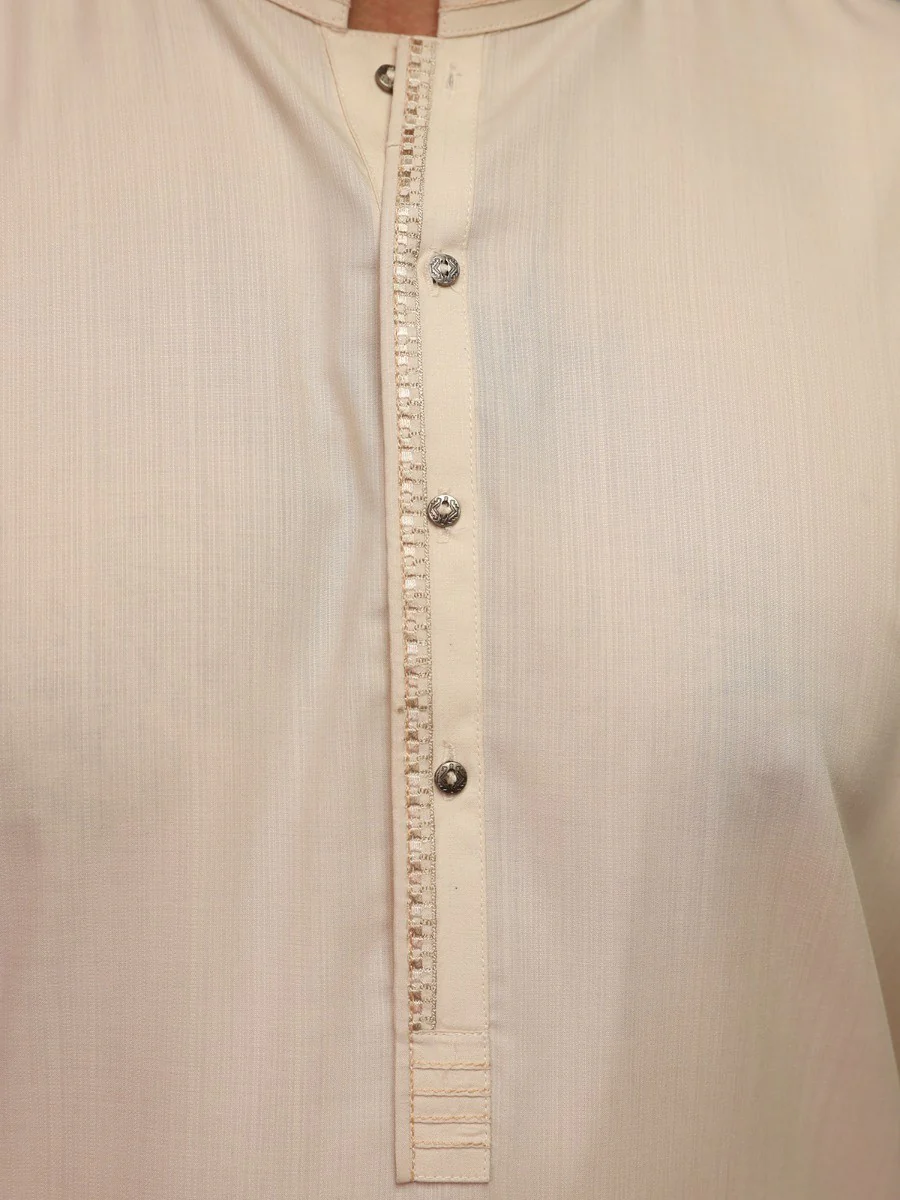 Men's Beige Shalwar Kameez - EMTKS21S-40869 - Image 3
