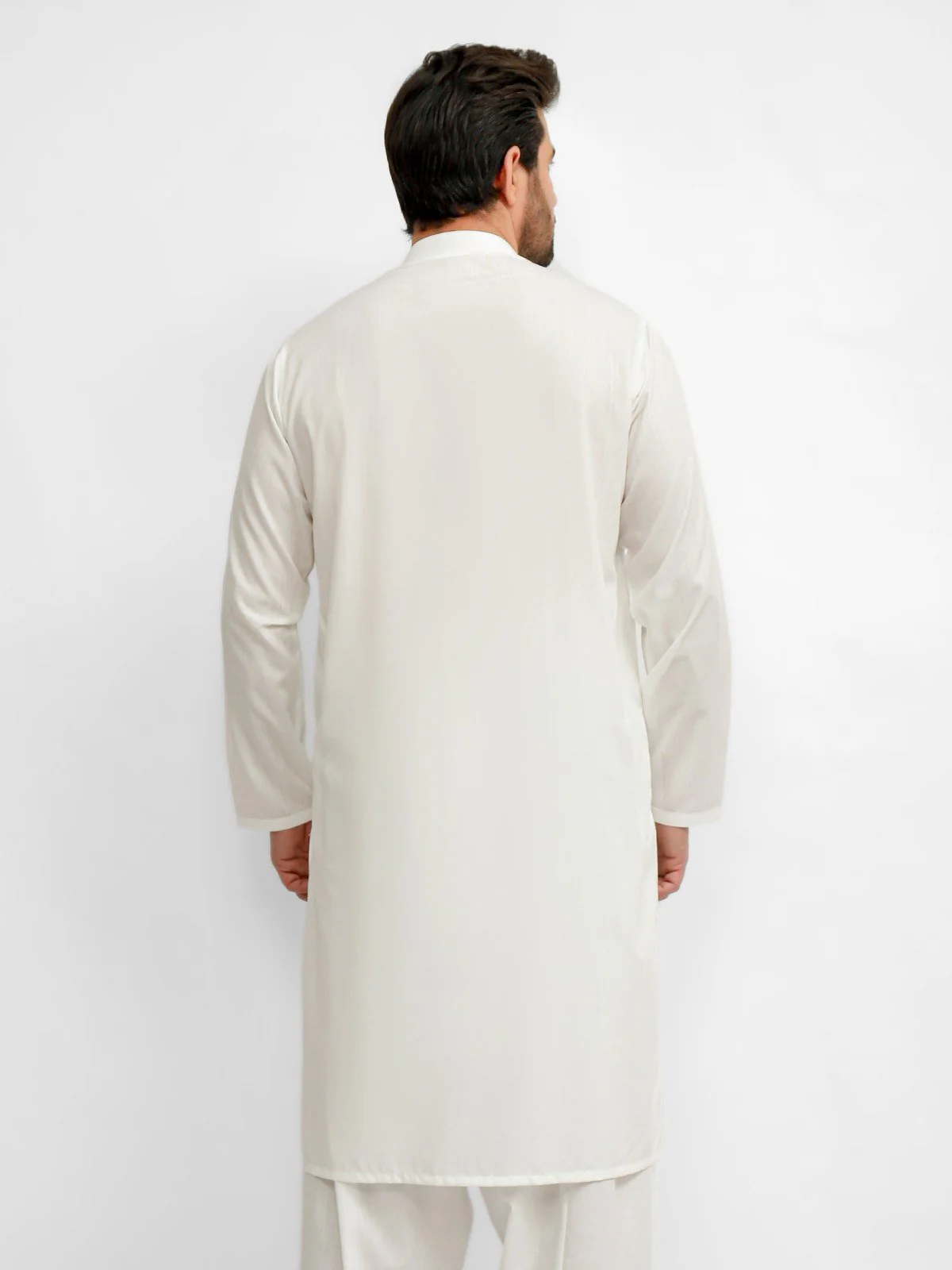 Men's Off White Shalwar Kameez - EMTKS21S-40887 - Image 3
