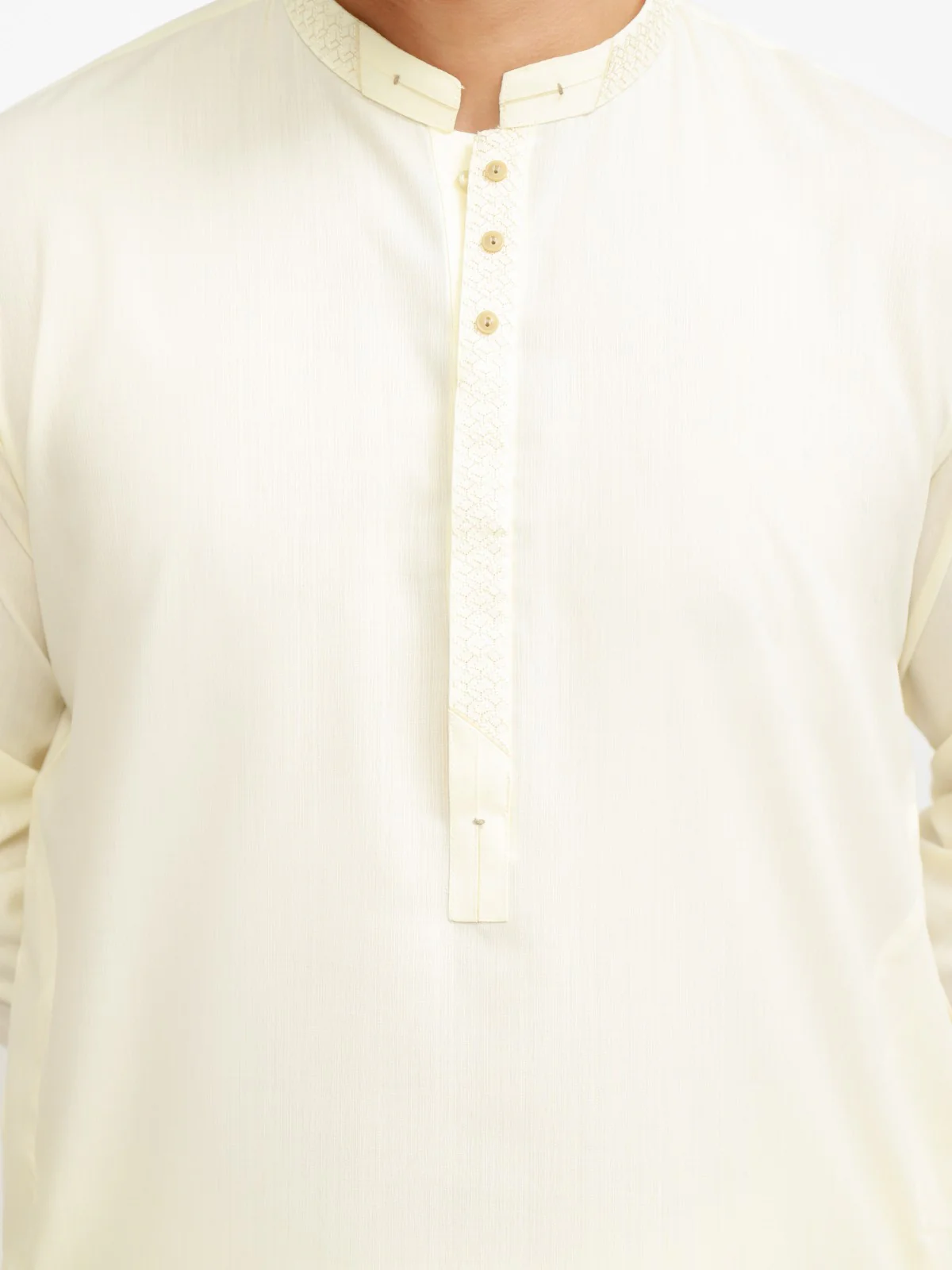 Men's Cream Shalwar Kameez - EMTKS21S-40888 - Image 2