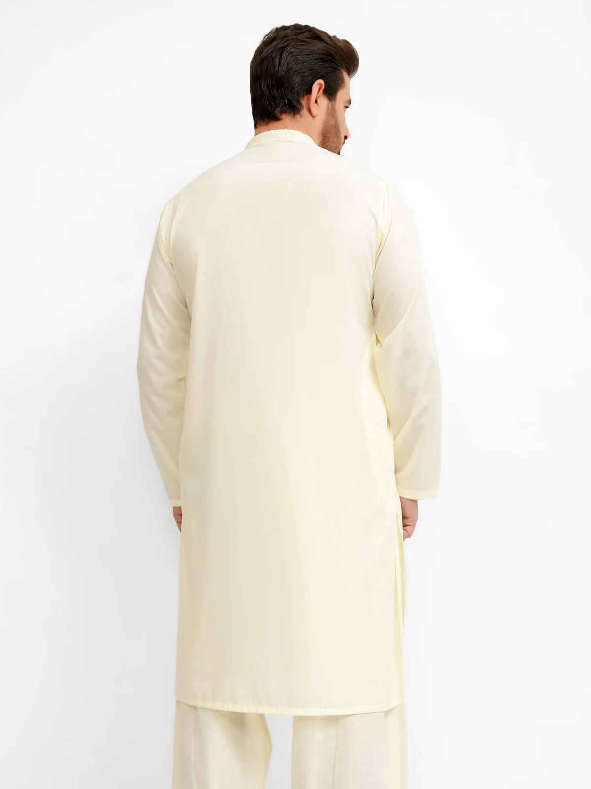 Men's Cream Shalwar Kameez - EMTKS21S-40888 - Image 3