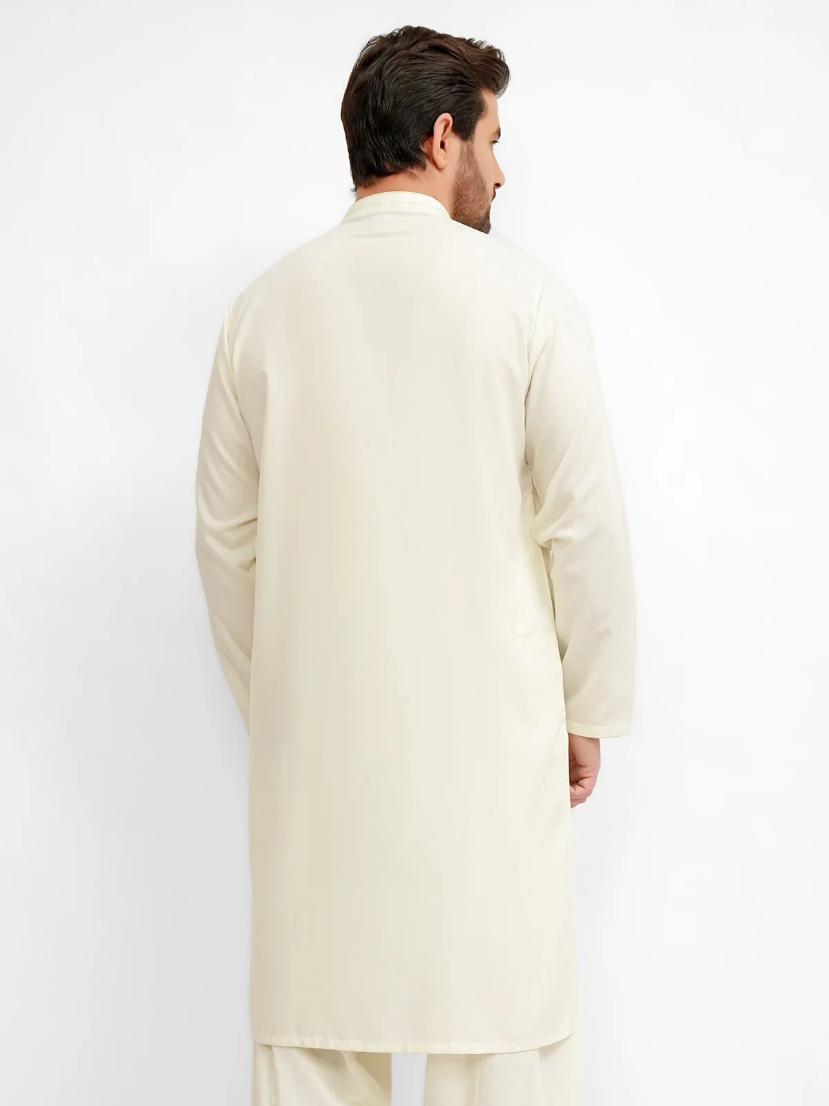 Men's Cream Shalwar Kameez - EMTKS21S-40889 - Image 3