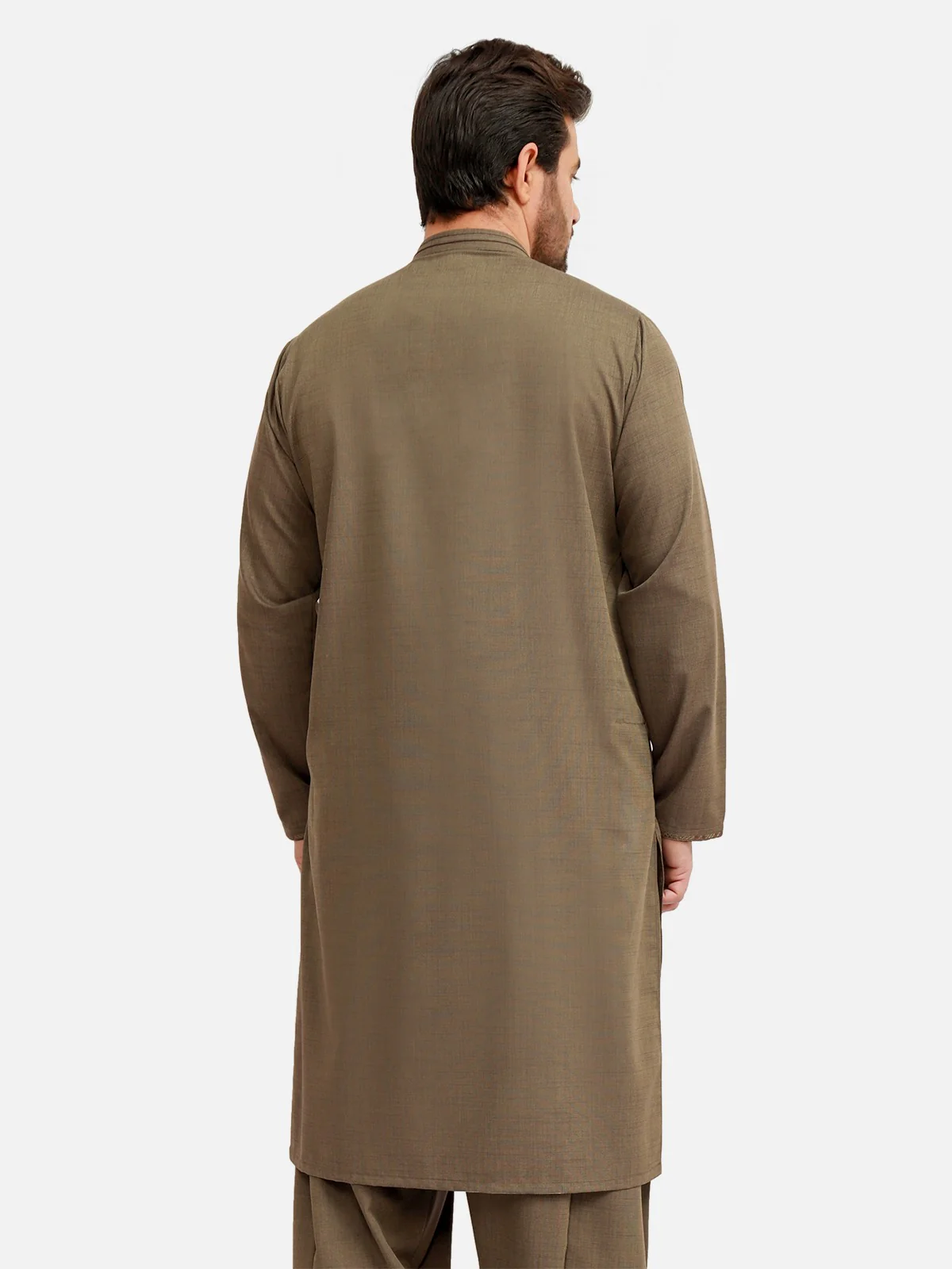 Men's Mehndi Shalwar Kameez - EMTKS21S-40890 - Image 3