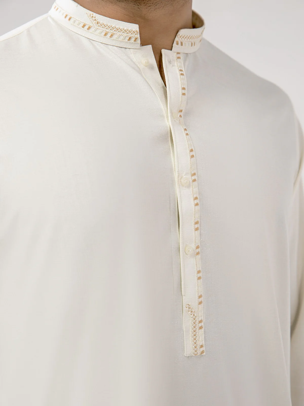 Men's Cream Shalwar Kameez - EMTKS21S-40892 - Image 3