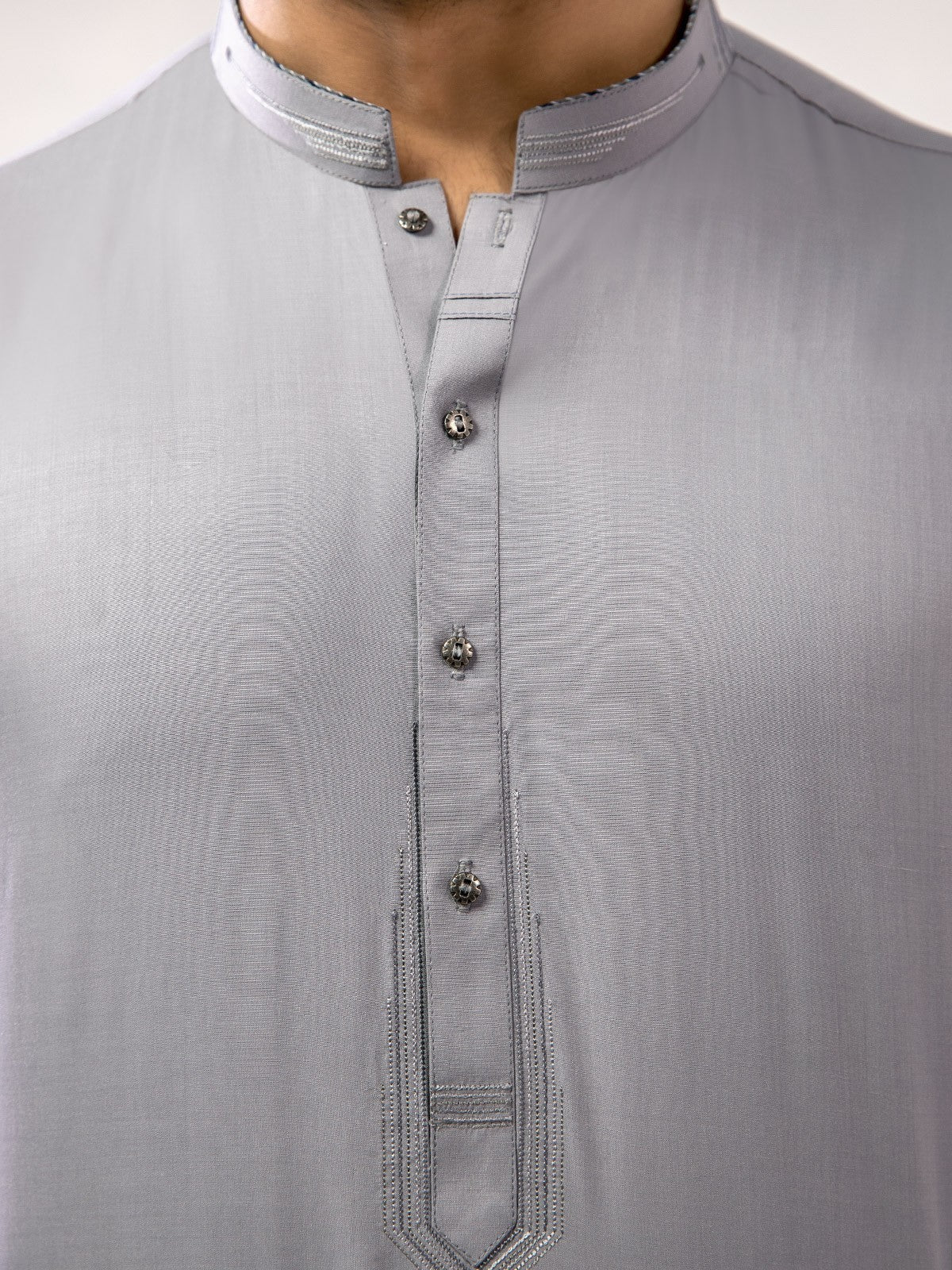 Men's Grey Shalwar Kameez - EMTKS21S-40894 - Image 3