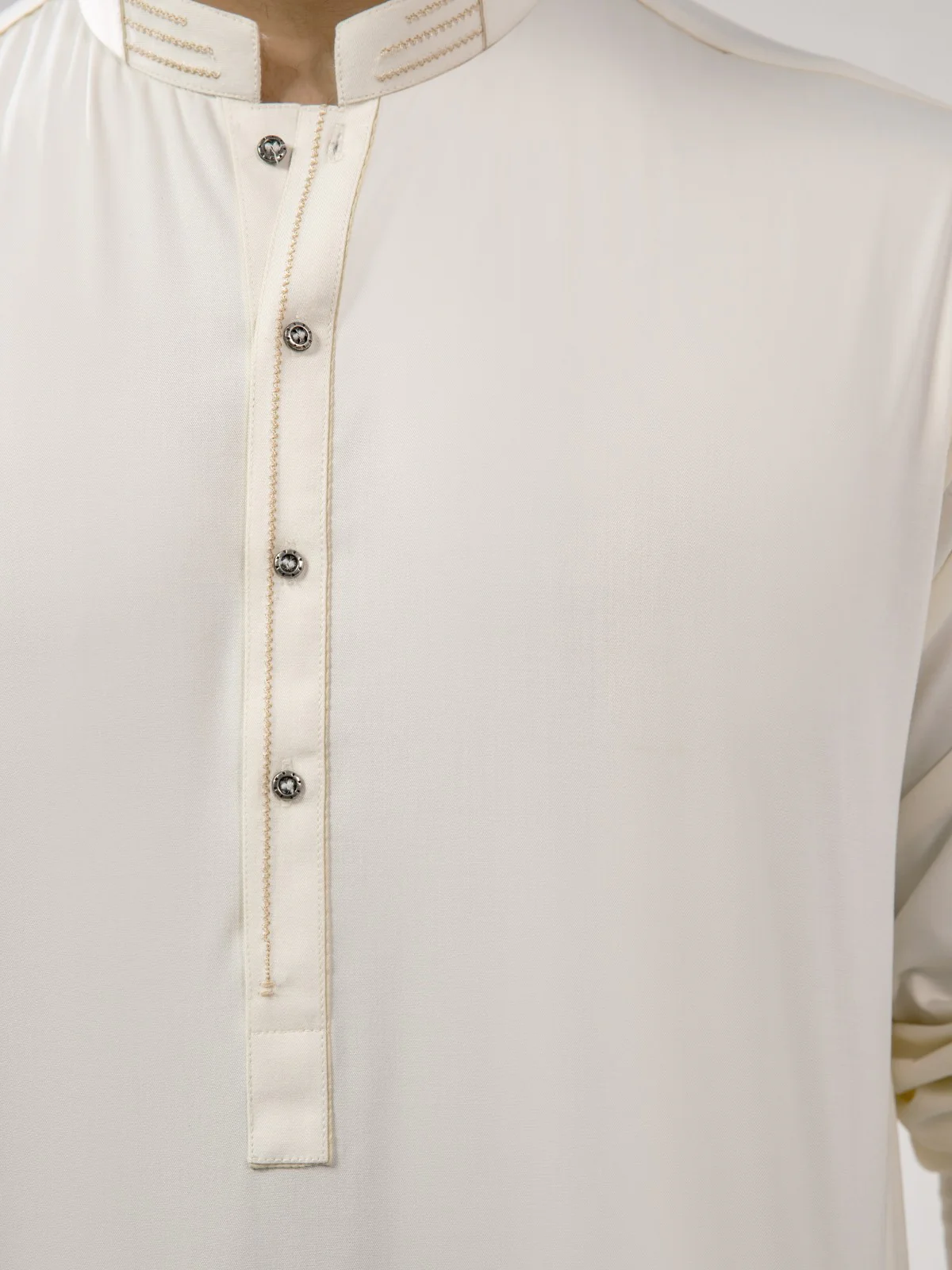 Men's Cream Shalwar Kameez - EMTKS21S-40897 - Image 4