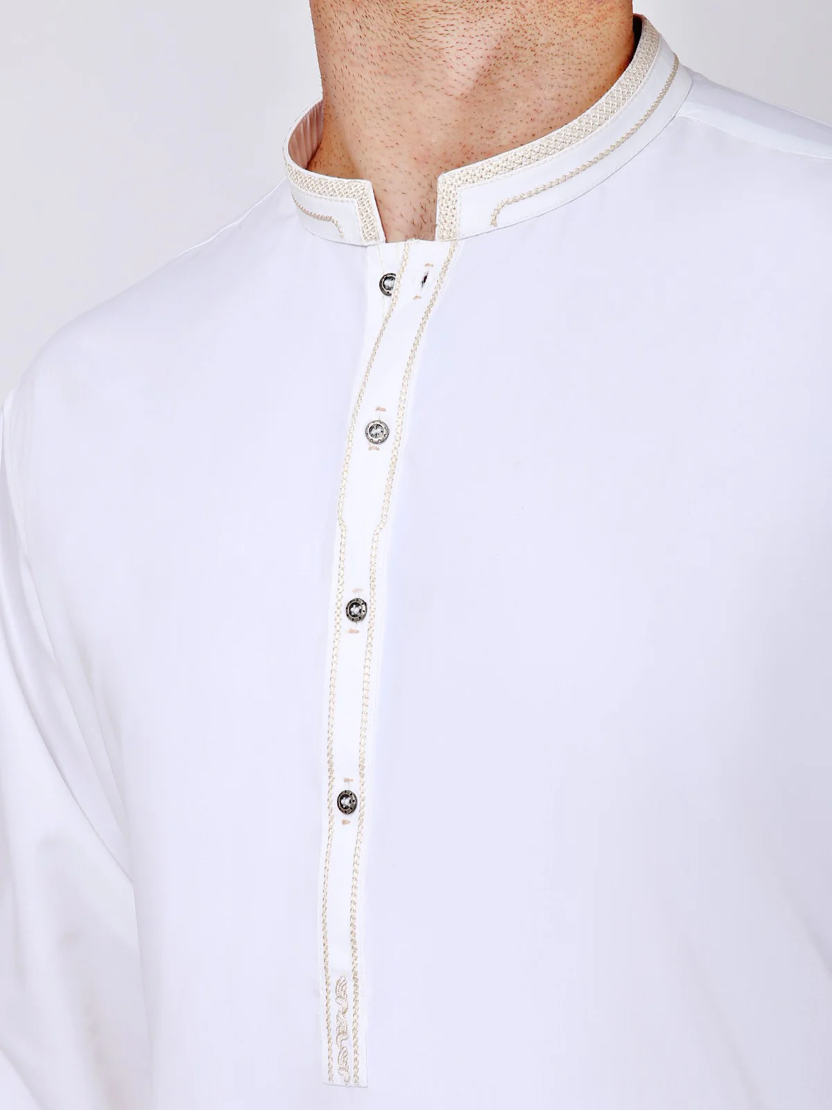 Men's Cream Shalwar Kameez - EMTKS21S-40904 - Image 3
