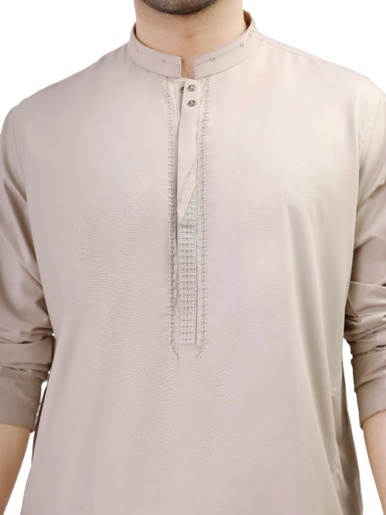 Men's Beige Shalwar Kameez - EMTKS21S-40905 - Image 2