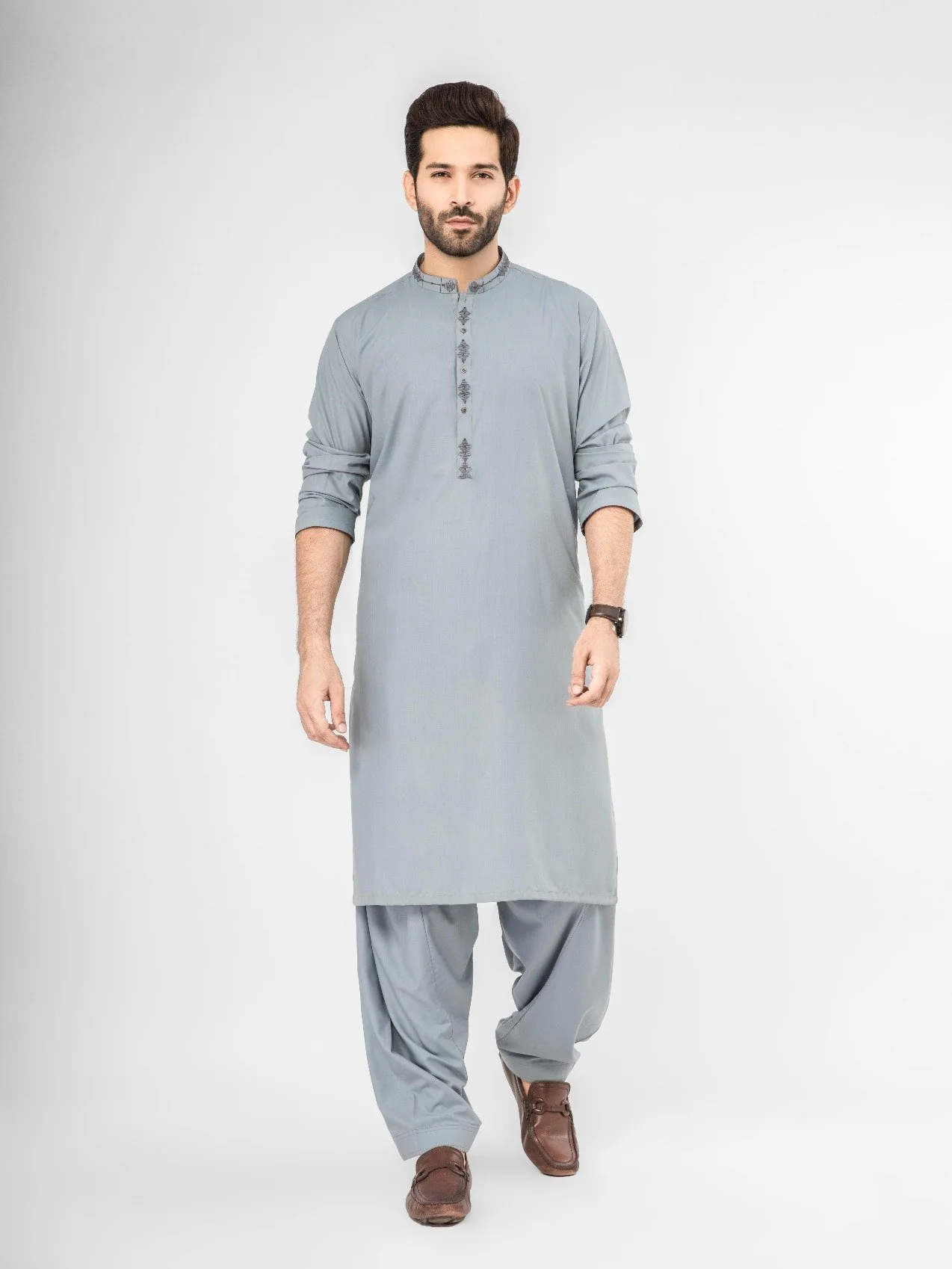 Men's Light Blue Shalwar Kameez - EMTKS21S-40911