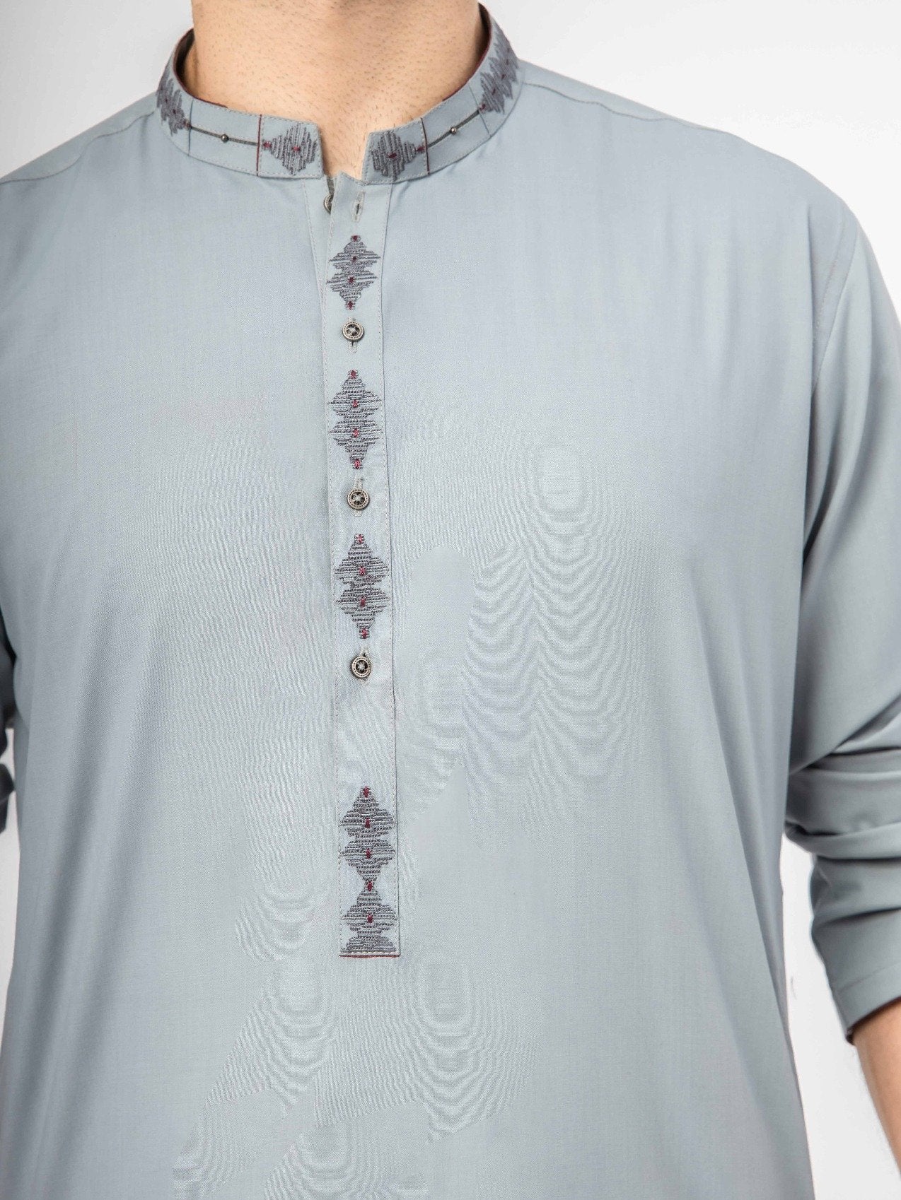Men's Light Blue Shalwar Kameez - EMTKS21S-40911 - Image 3