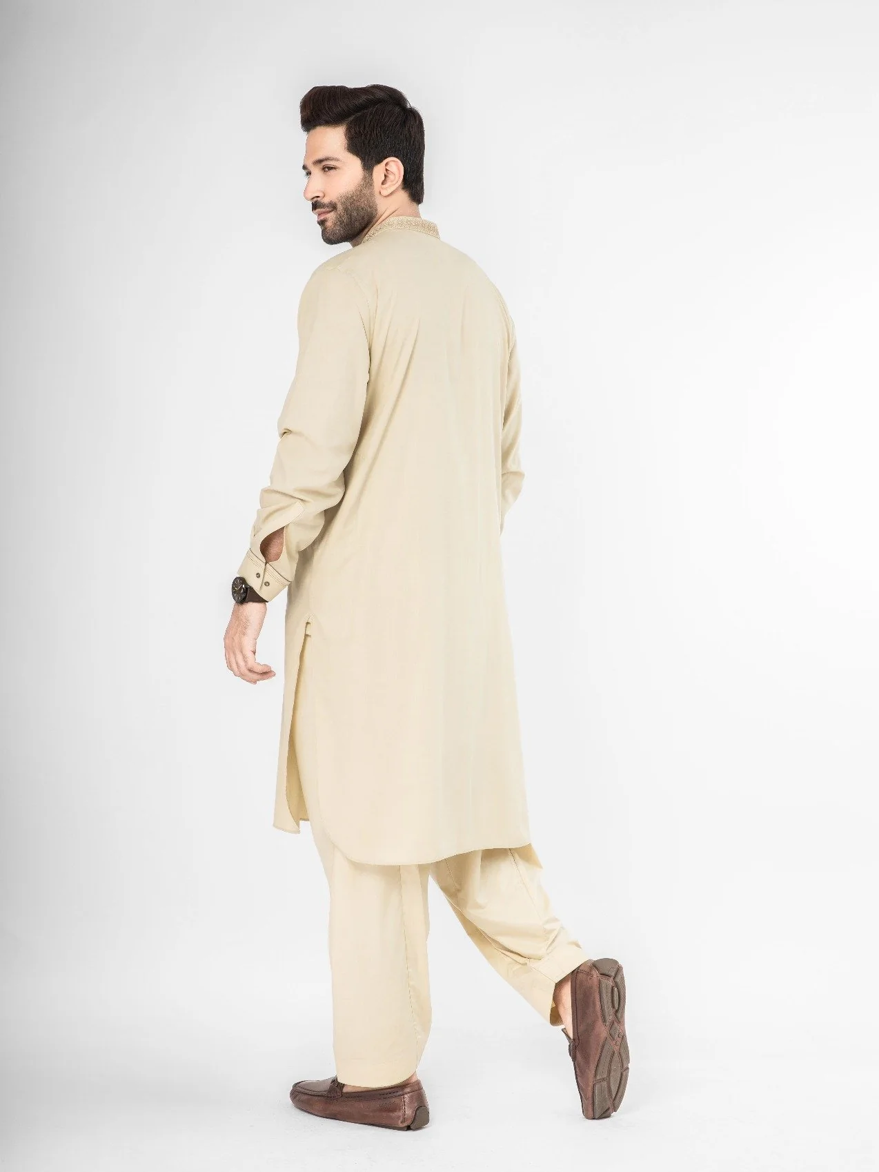 Men's Light Sage Shalwar Kameez - EMTKS21S-40915 - Image 2