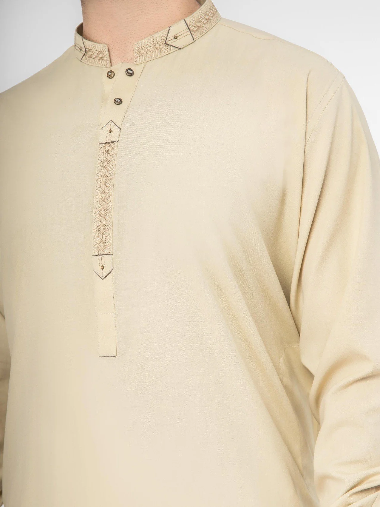 Men's Light Sage Shalwar Kameez - EMTKS21S-40915 - Image 3