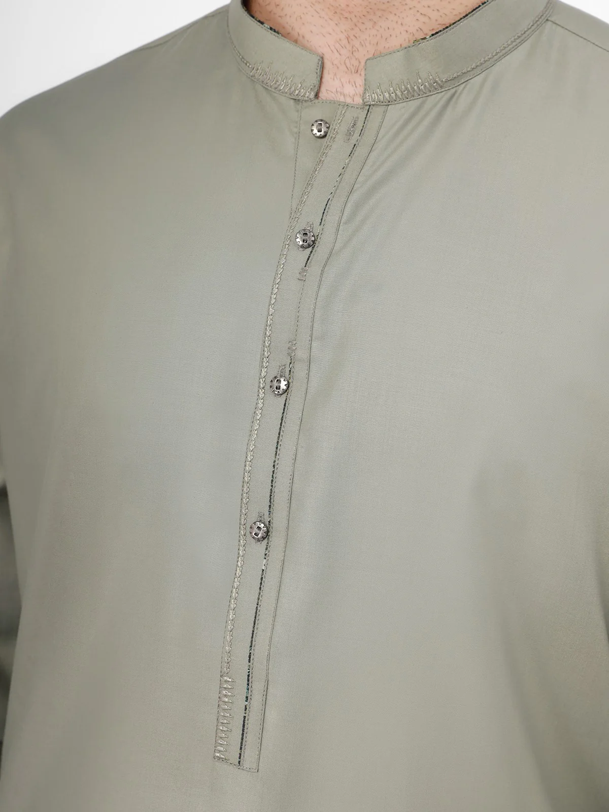 Men's Sage Shalwar Kameez - EMTKS21S-40917 - Image 2